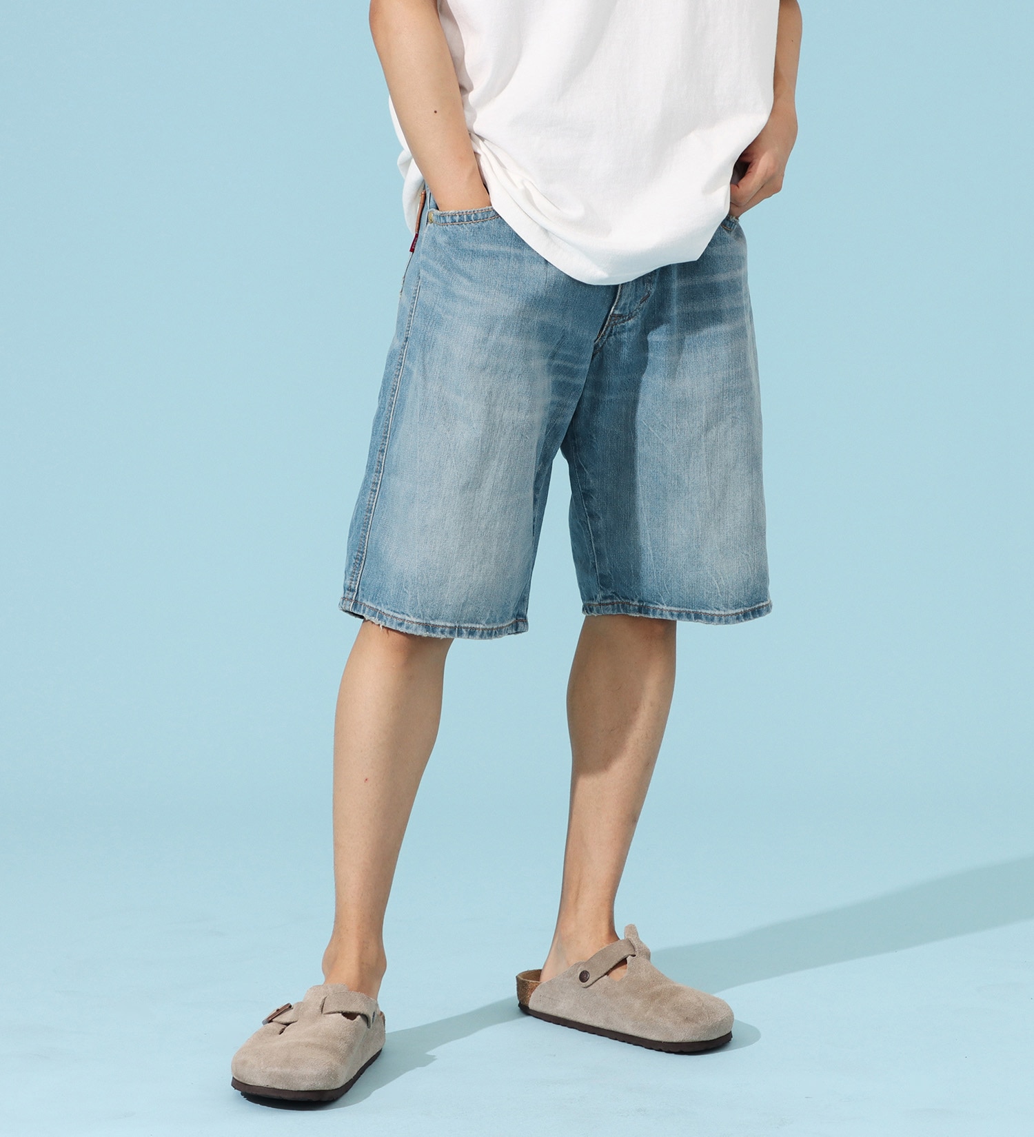 EDWIN(エドウイン)の【FINAL SALE】ダブルポケットショーツ【アウトレット店舗・WEB限定商品】|パンツ/デニム / ジーンズパンツ/メンズ|淡色ブルー