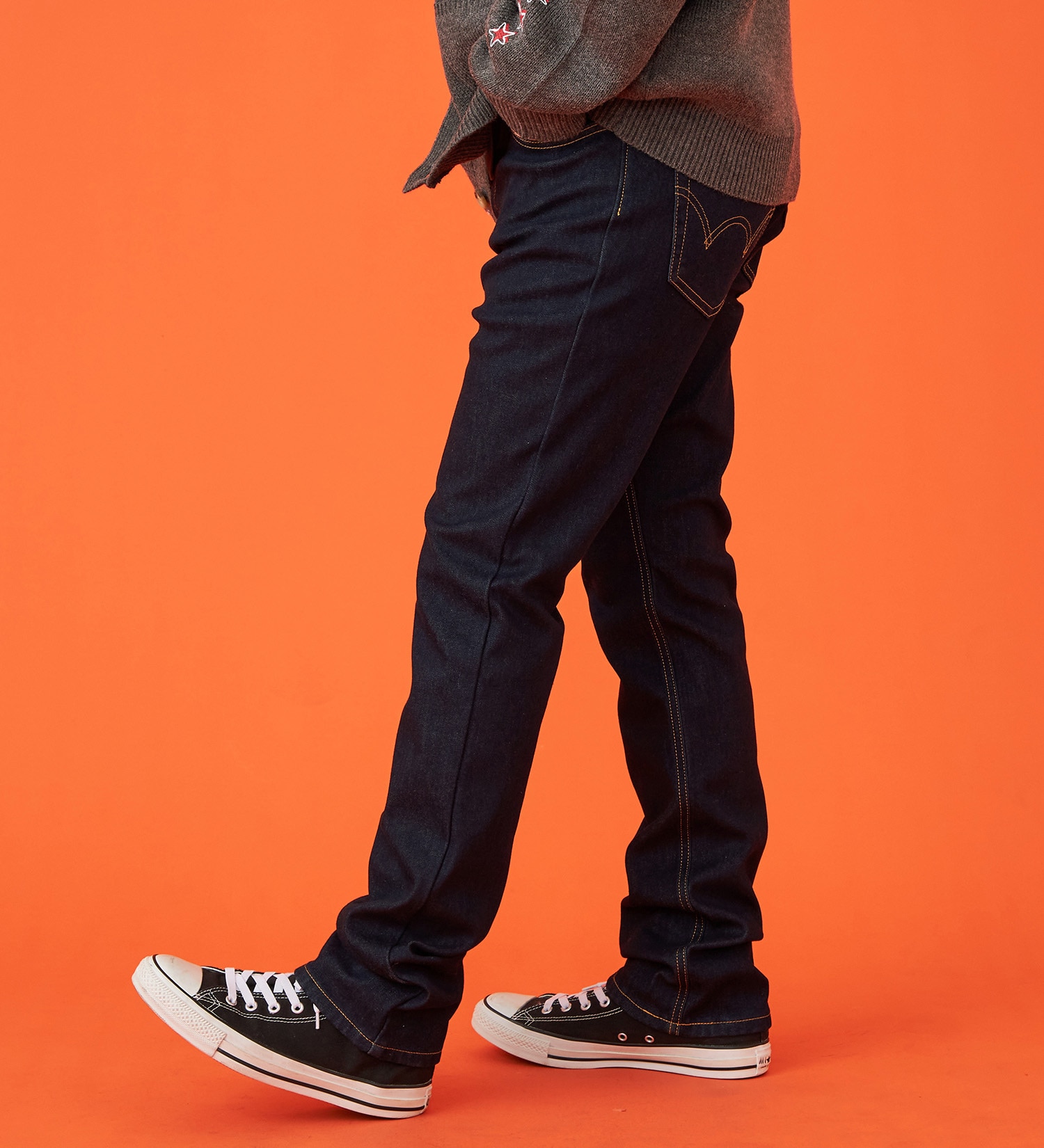 EDWIN(エドウイン)の【WINTER SALE】【暖】タイトストレートデニムパンツ【アウトレット店舗・WEB限定】|パンツ/デニム / ジーンズパンツ/メンズ|濃色ブルー