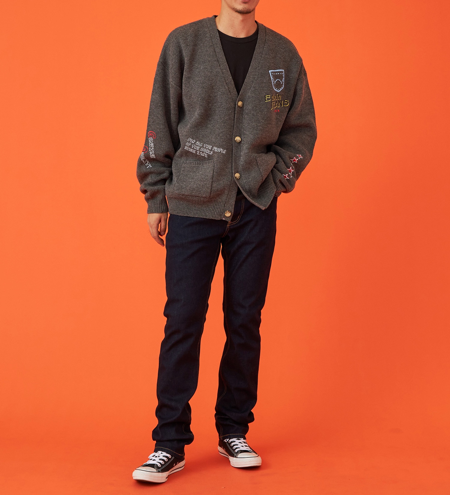 EDWIN(エドウイン)の【WINTER SALE】【暖】タイトストレートデニムパンツ【アウトレット店舗・WEB限定】|パンツ/デニム / ジーンズパンツ/メンズ|濃色ブルー