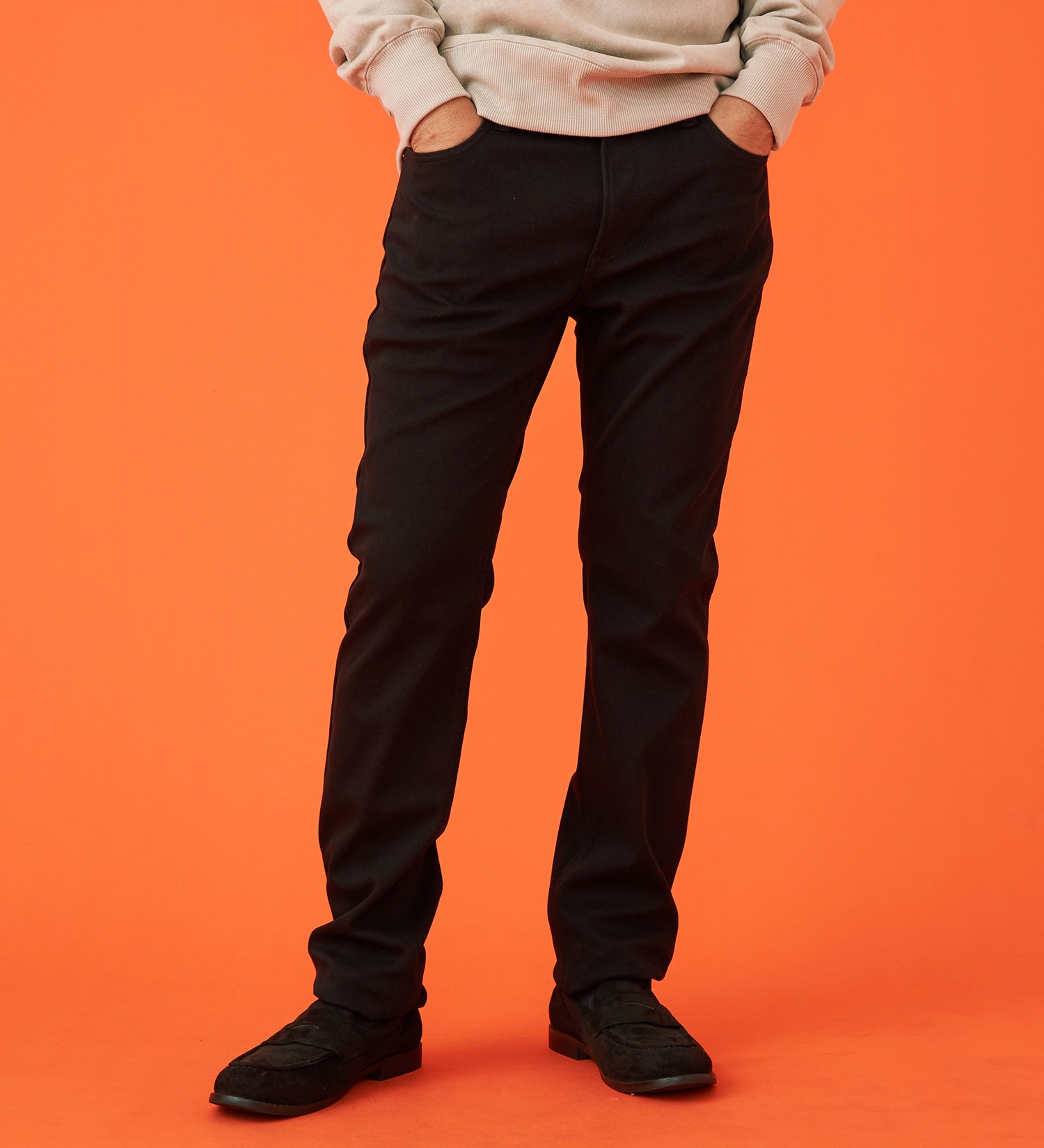 EDWIN(エドウイン)の【WINTER SALE】【暖】タイトストレートデニムパンツ【アウトレット店舗・WEB限定】|パンツ/デニム / ジーンズパンツ/メンズ|ブラック