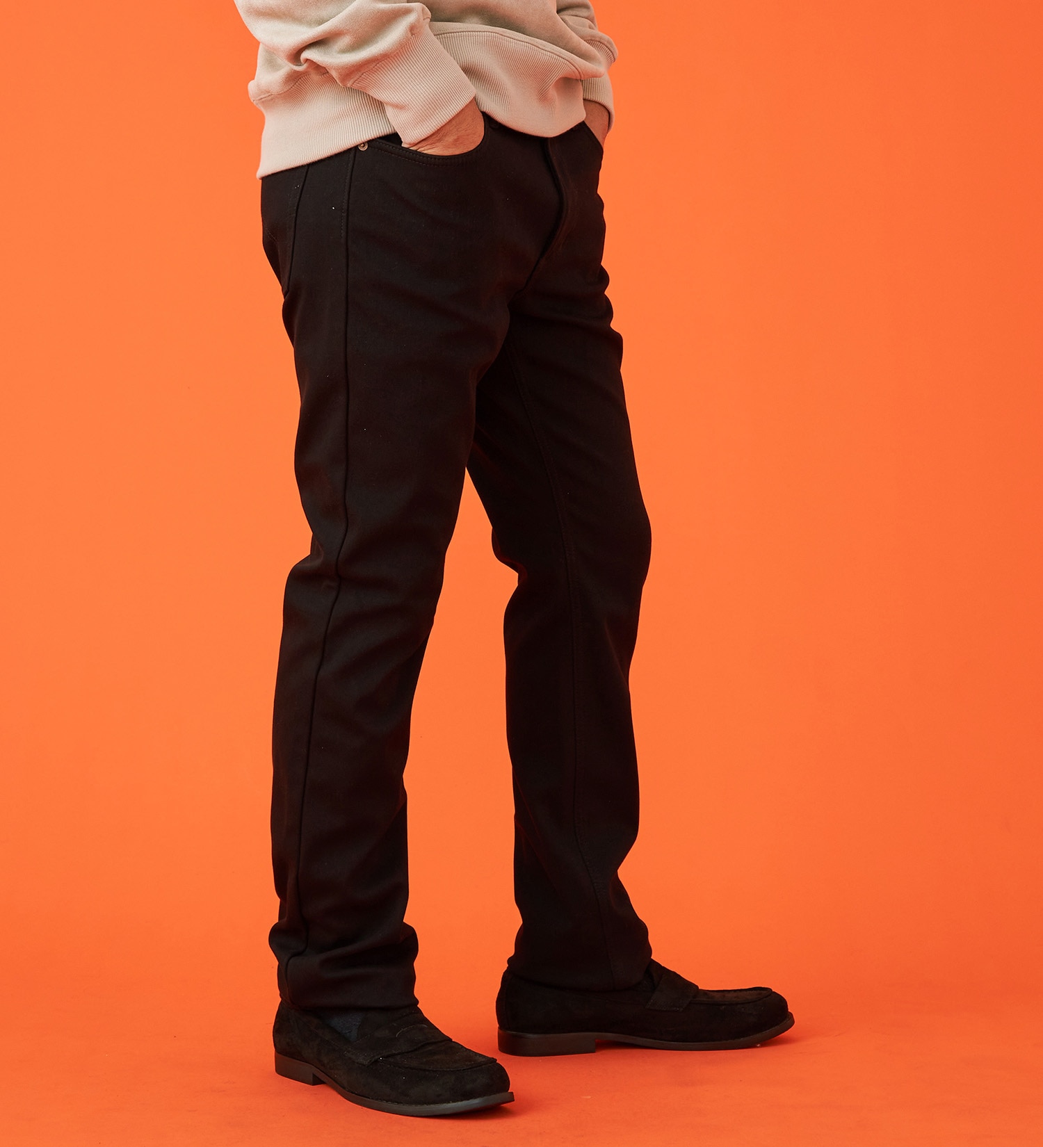 EDWIN(エドウイン)の【WINTER SALE】【暖】タイトストレートデニムパンツ【アウトレット店舗・WEB限定】|パンツ/デニム / ジーンズパンツ/メンズ|ブラック