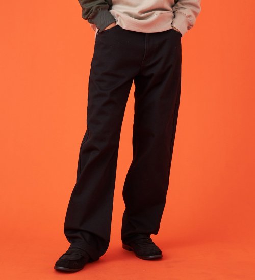 【暖】ワイドデニムパンツ 防風【アウトレット店舗・WEB限定】