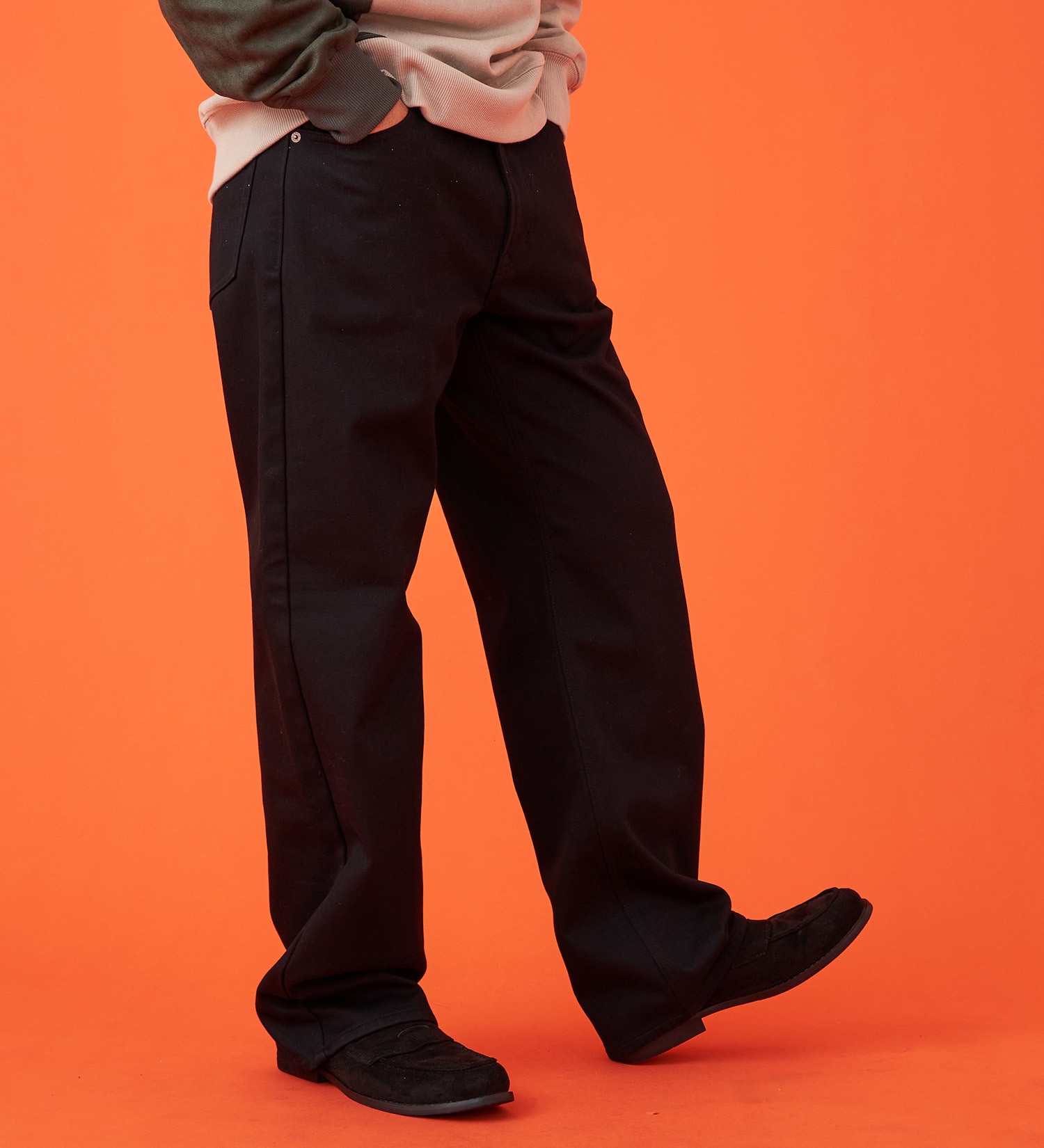 EDWIN(エドウイン)の【暖】ワイドデニムパンツ 防風【アウトレット店舗・WEB限定】|パンツ/デニム / ジーンズパンツ/メンズ|ブラック