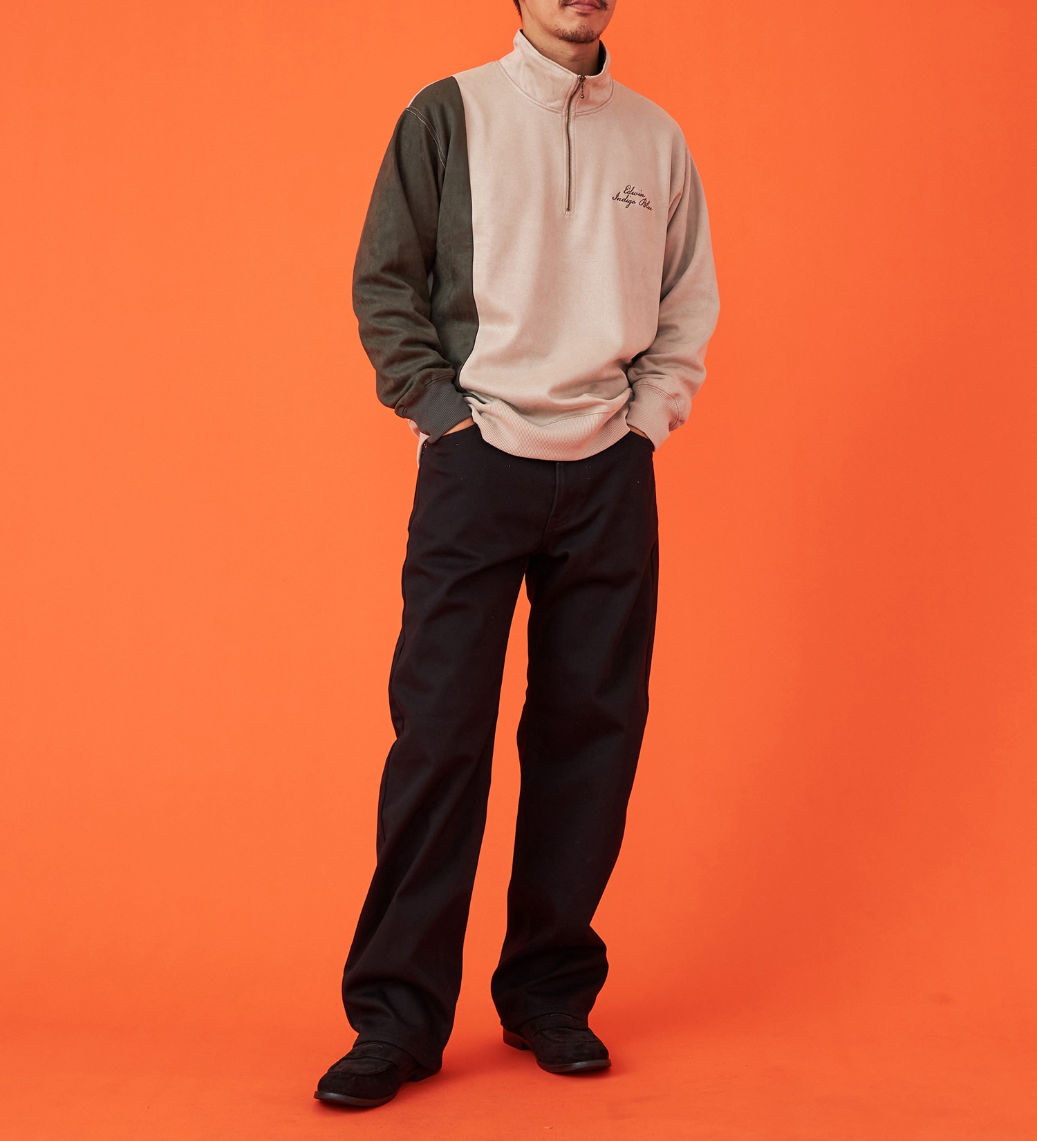 EDWIN(エドウイン)の【暖】ワイドデニムパンツ 防風【アウトレット店舗・WEB限定】|パンツ/デニム / ジーンズパンツ/メンズ|ブラック