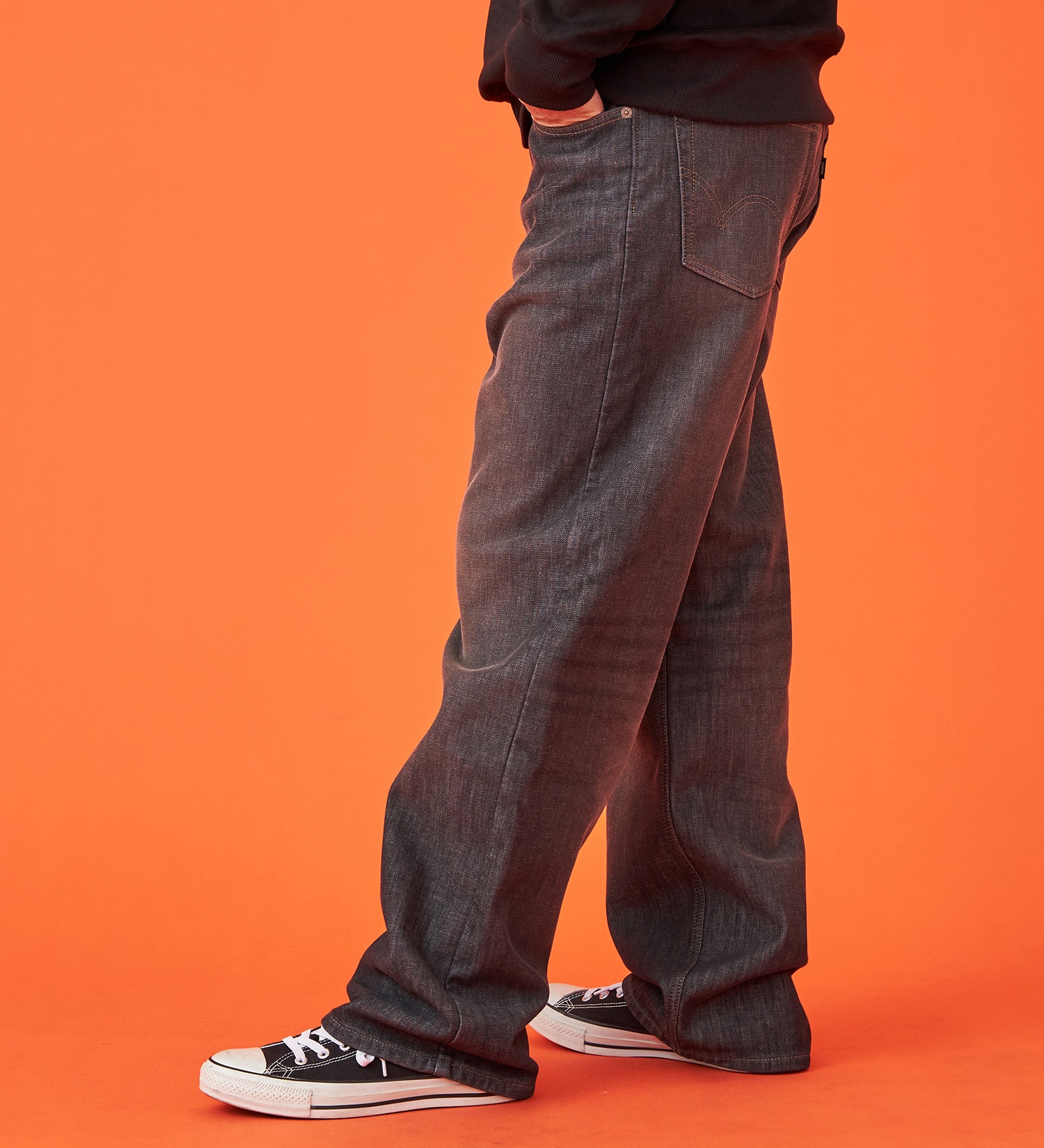 EDWIN(エドウイン)の【暖】ワイドデニムパンツ 防風【アウトレット店舗・WEB限定】|パンツ/デニム / ジーンズパンツ/メンズ|ブラックデニム