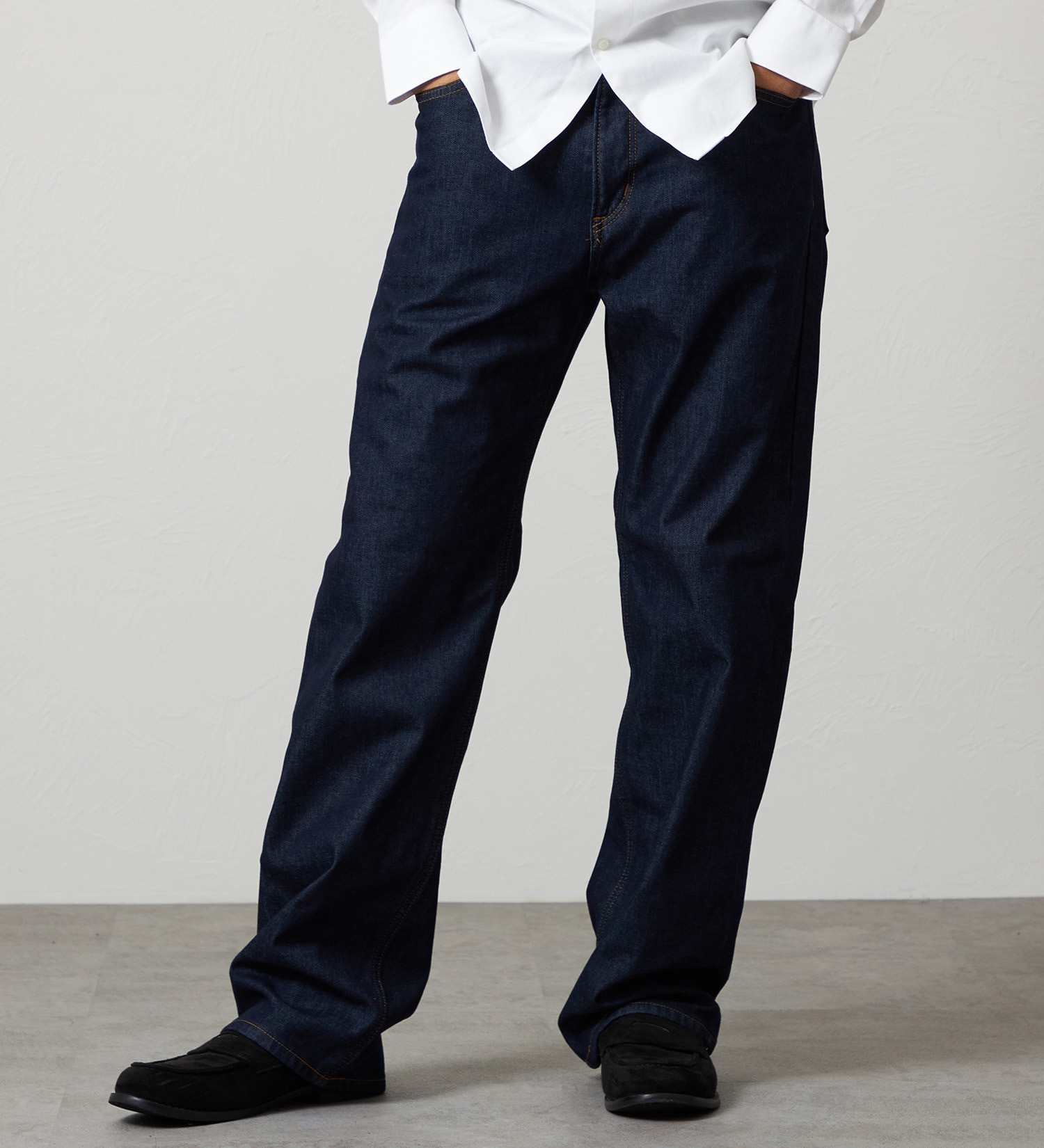 EDWIN(エドウイン)の【暖】ワイドデニムパンツ 防風【アウトレット店舗・WEB限定】|パンツ/デニム / ジーンズパンツ/メンズ|インディゴブルー