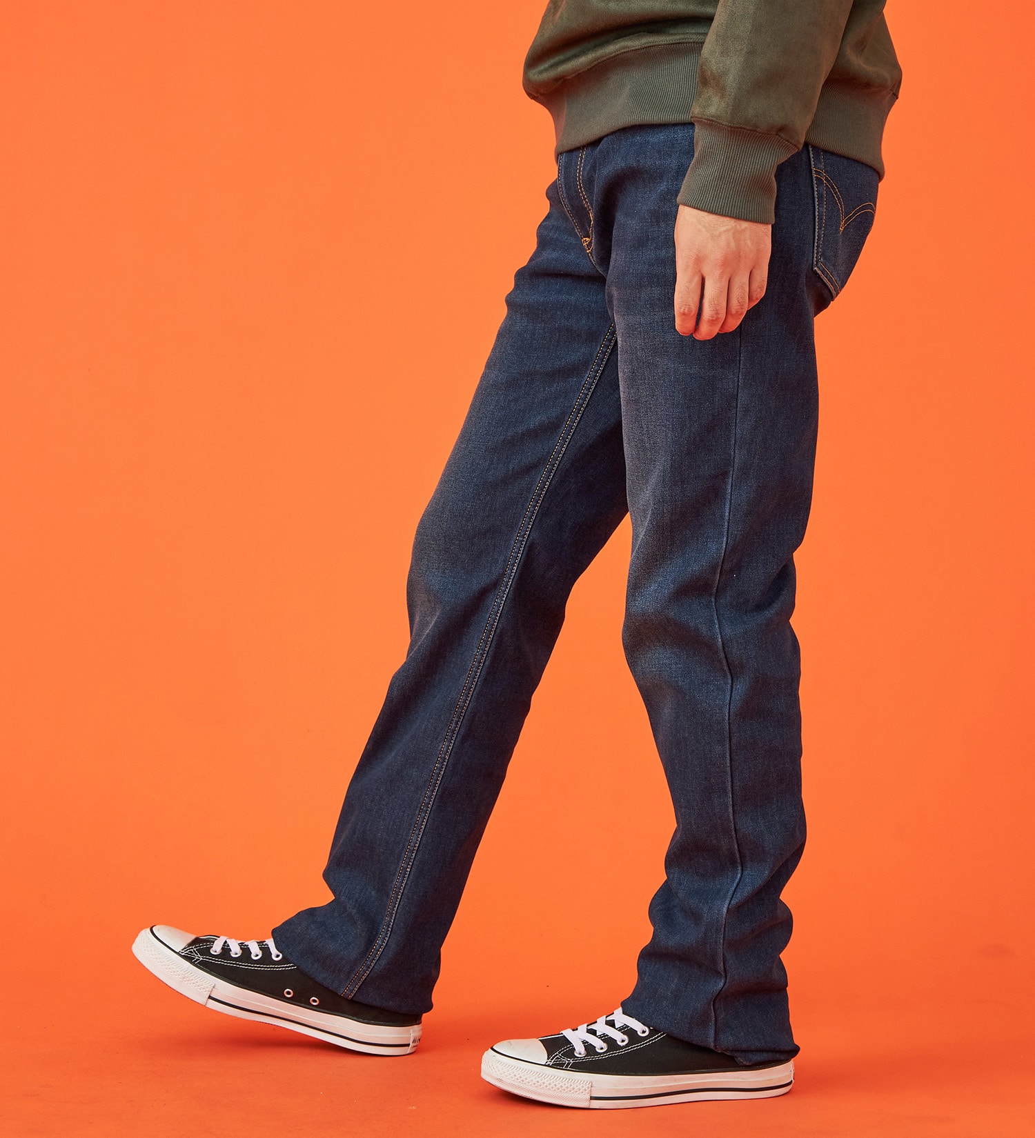 EDWIN(エドウイン)の【WINTER SALE】【暖】ストレートデニムパンツ【アウトレット店舗・WEB限定】|パンツ/デニム / ジーンズパンツ/メンズ|中色ブルー