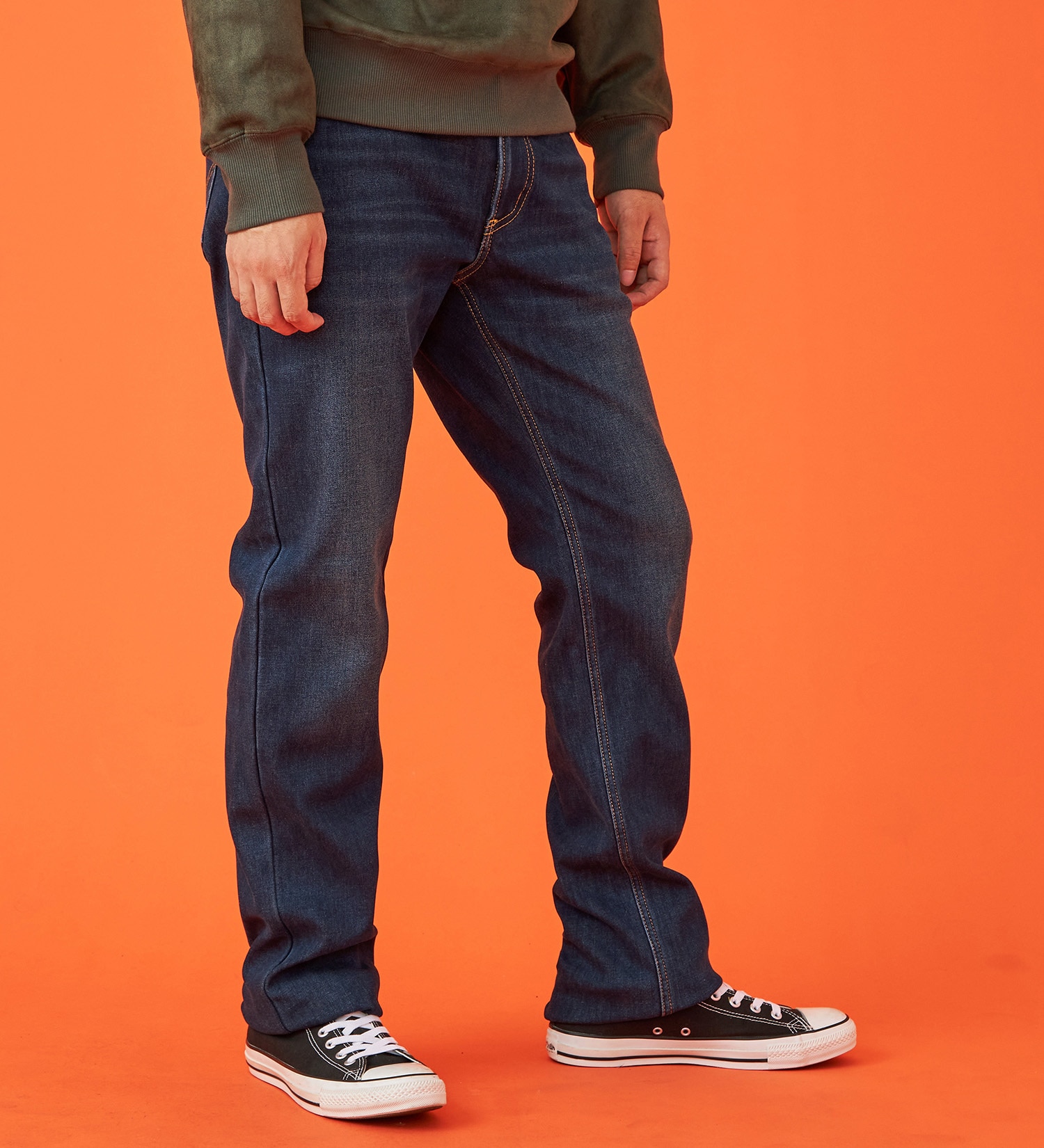 EDWIN(エドウイン)の【WINTER SALE】【暖】ストレートデニムパンツ【アウトレット店舗・WEB限定】|パンツ/デニム / ジーンズパンツ/メンズ|中色ブルー