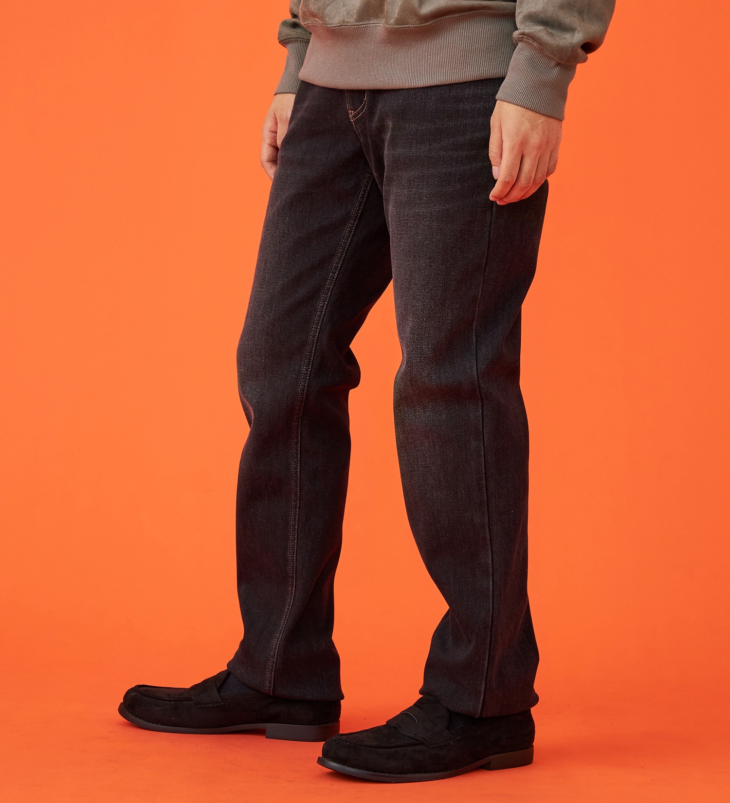 EDWIN(エドウイン)の【WINTER SALE】【暖】ストレートデニムパンツ【アウトレット店舗・WEB限定】|パンツ/デニム / ジーンズパンツ/メンズ|ブラックデニム