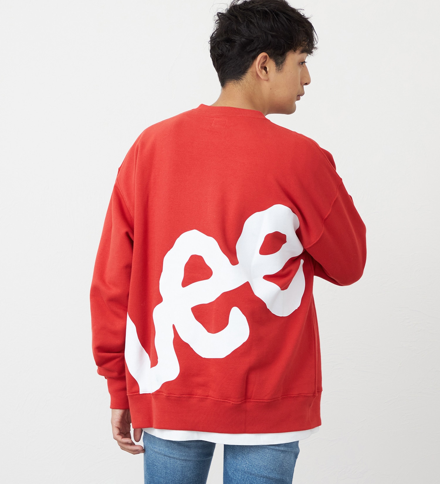 Lee(リー)のバックビッグロゴスウェット【アウトレット店舗・WEB限定】|トップス/スウェット/メンズ|レッド