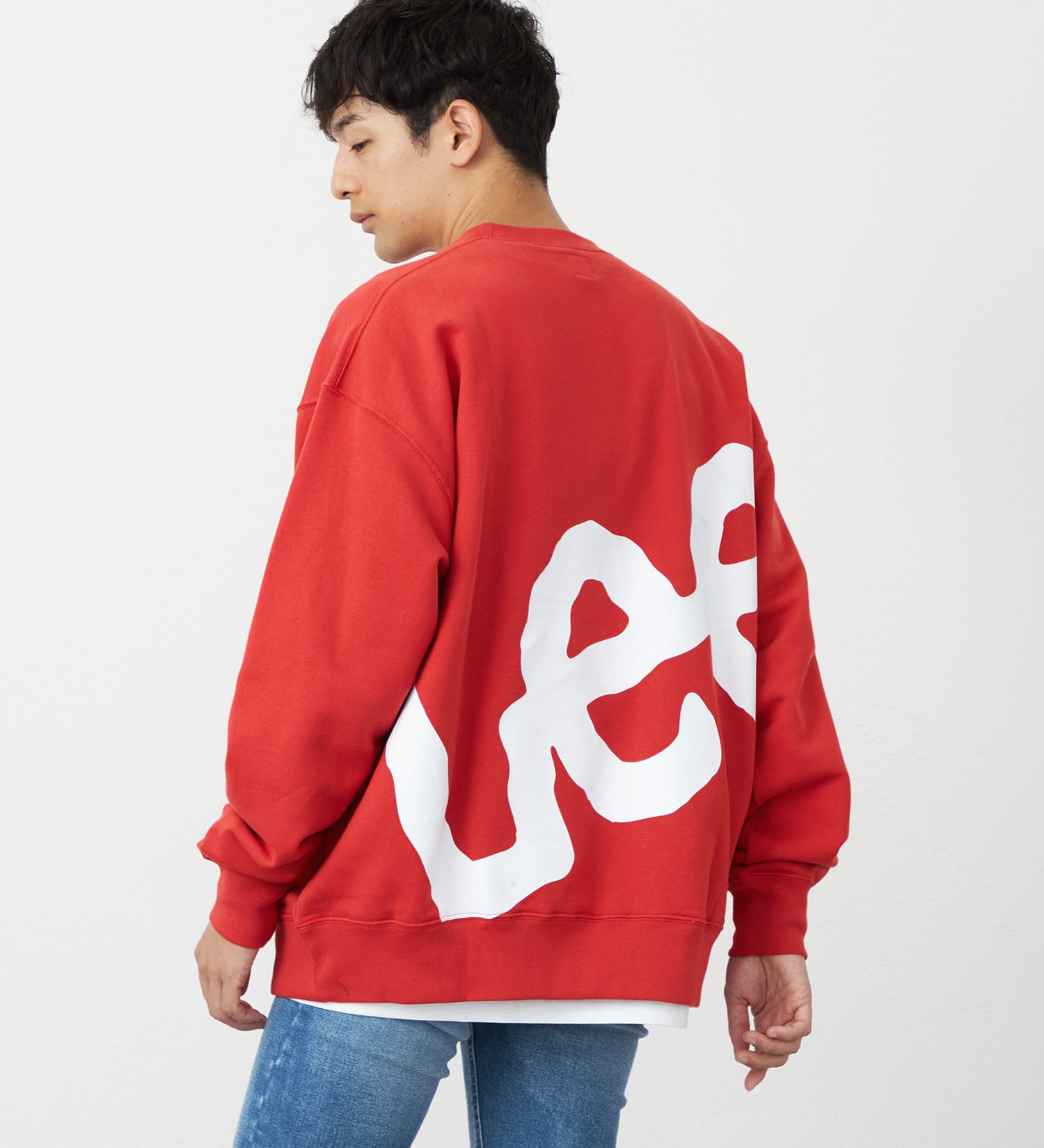 Lee(リー)のバックビッグロゴスウェット【アウトレット店舗・WEB限定】|トップス/スウェット/メンズ|レッド