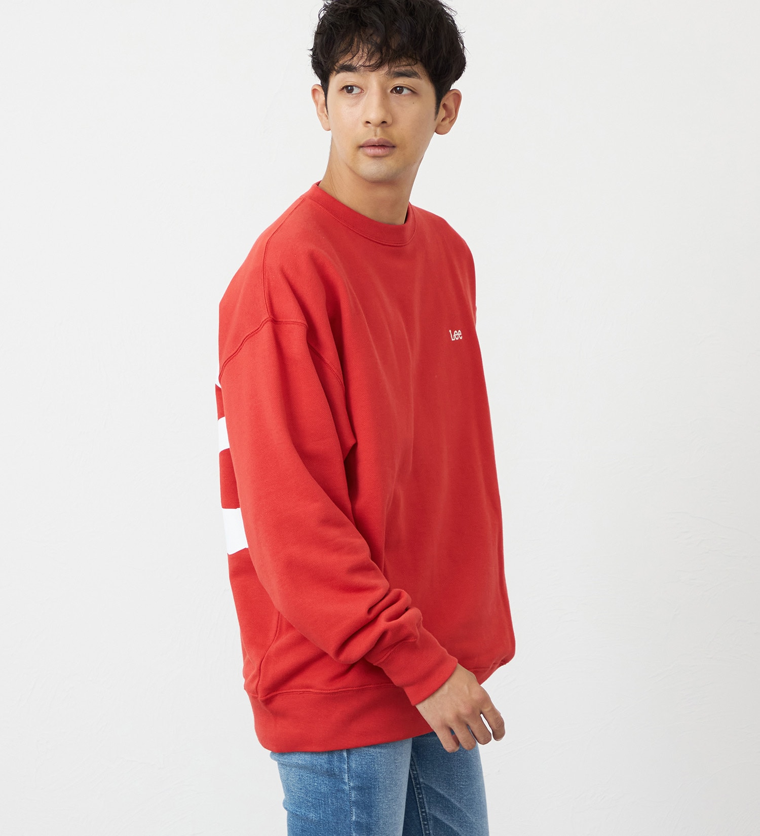 Lee(リー)のバックビッグロゴスウェット【アウトレット店舗・WEB限定】|トップス/スウェット/メンズ|レッド