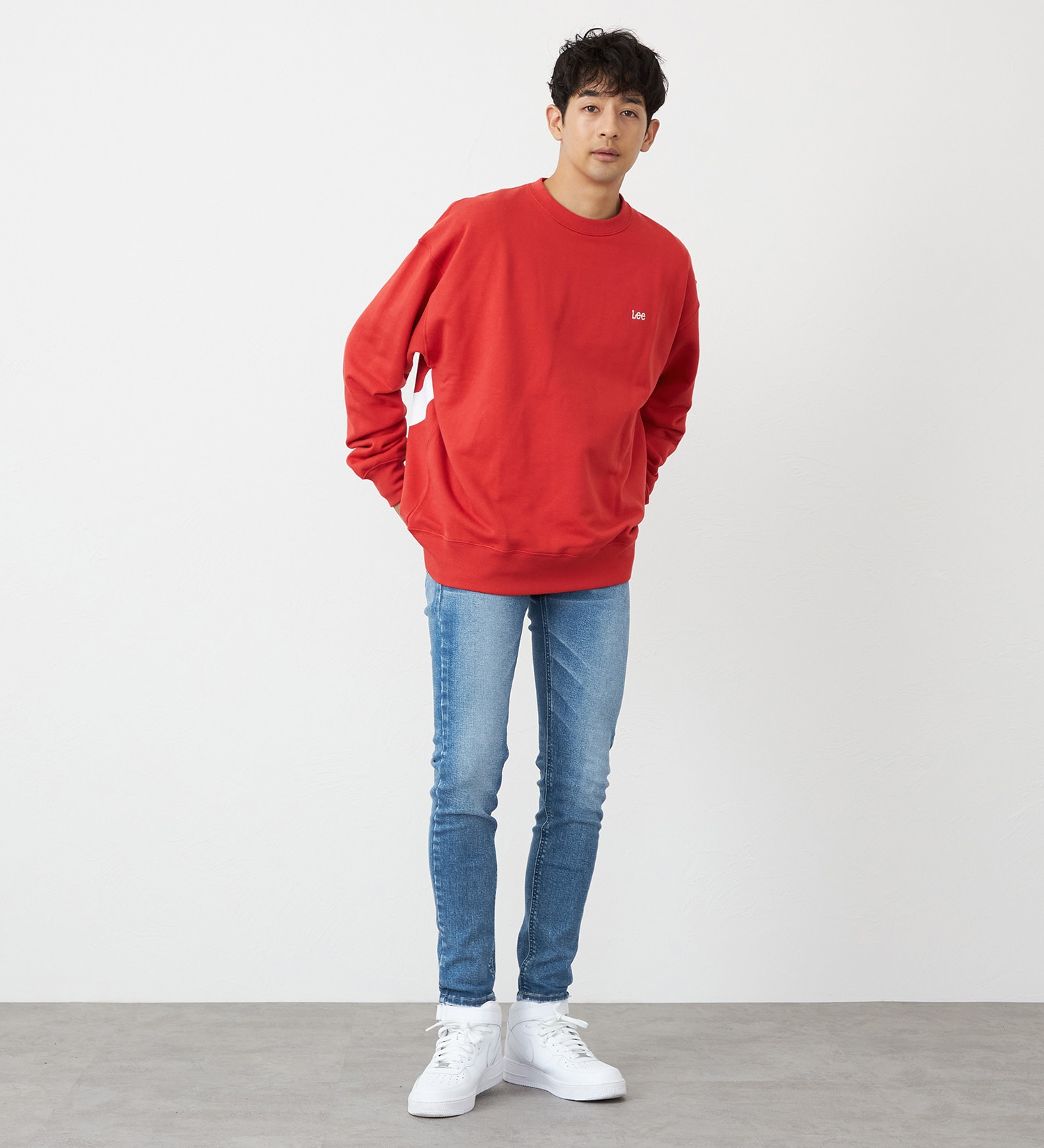 Lee(リー)のバックビッグロゴスウェット【アウトレット店舗・WEB限定】|トップス/スウェット/メンズ|レッド