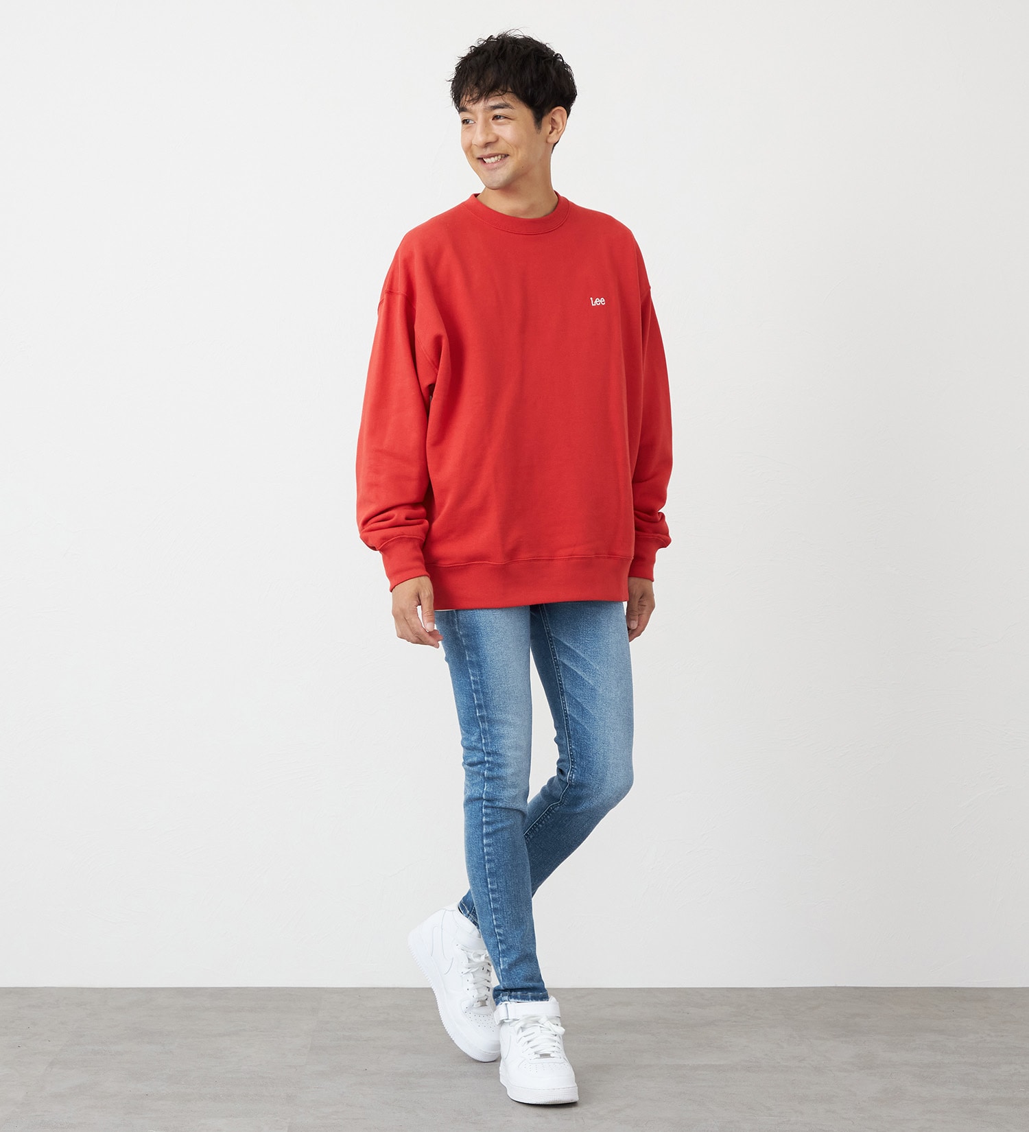 Lee(リー)のバックビッグロゴスウェット【アウトレット店舗・WEB限定】|トップス/スウェット/メンズ|レッド