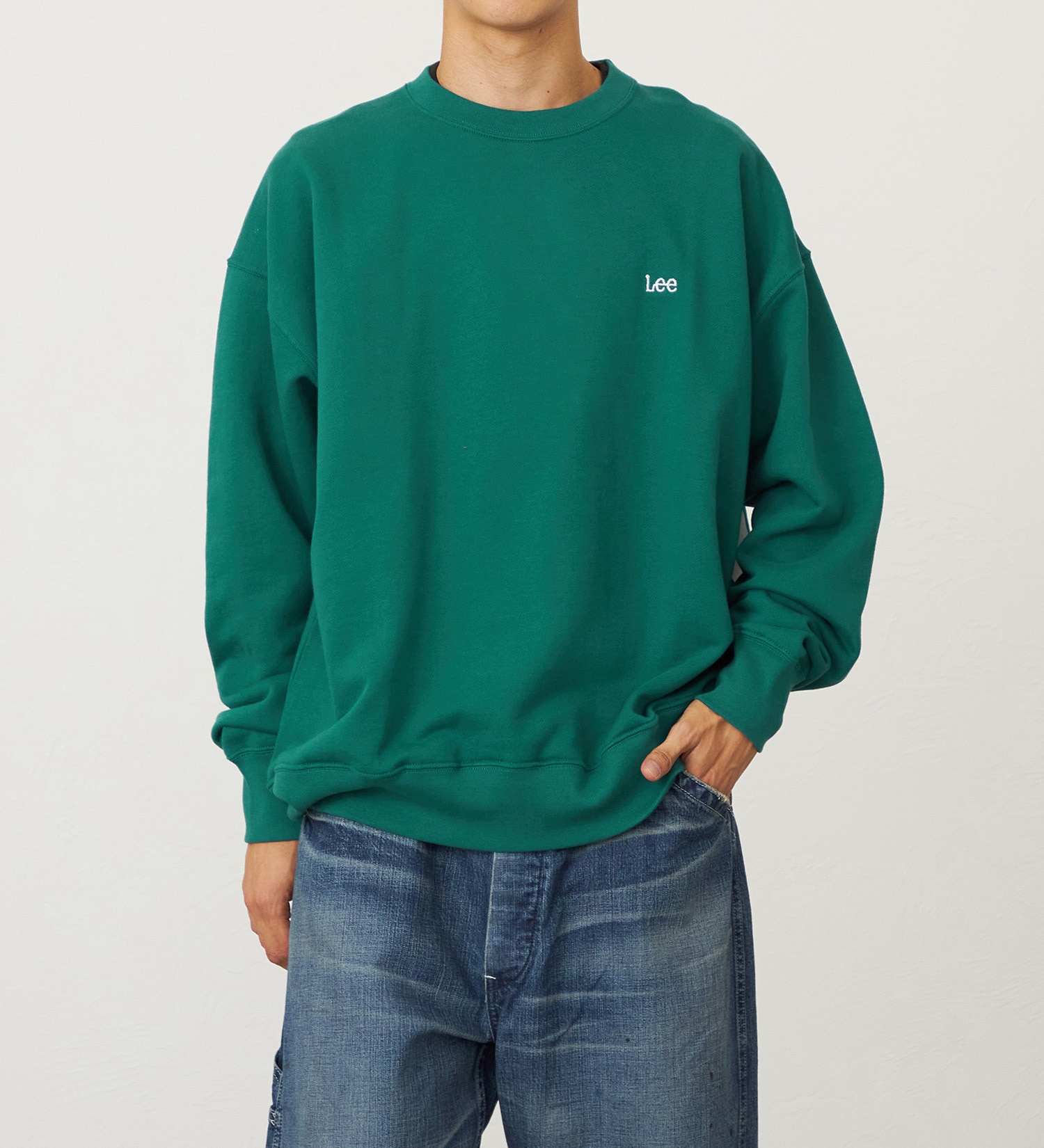 Lee(リー)のバックビッグロゴスウェット【アウトレット店舗・WEB限定】|トップス/スウェット/メンズ|グリーン