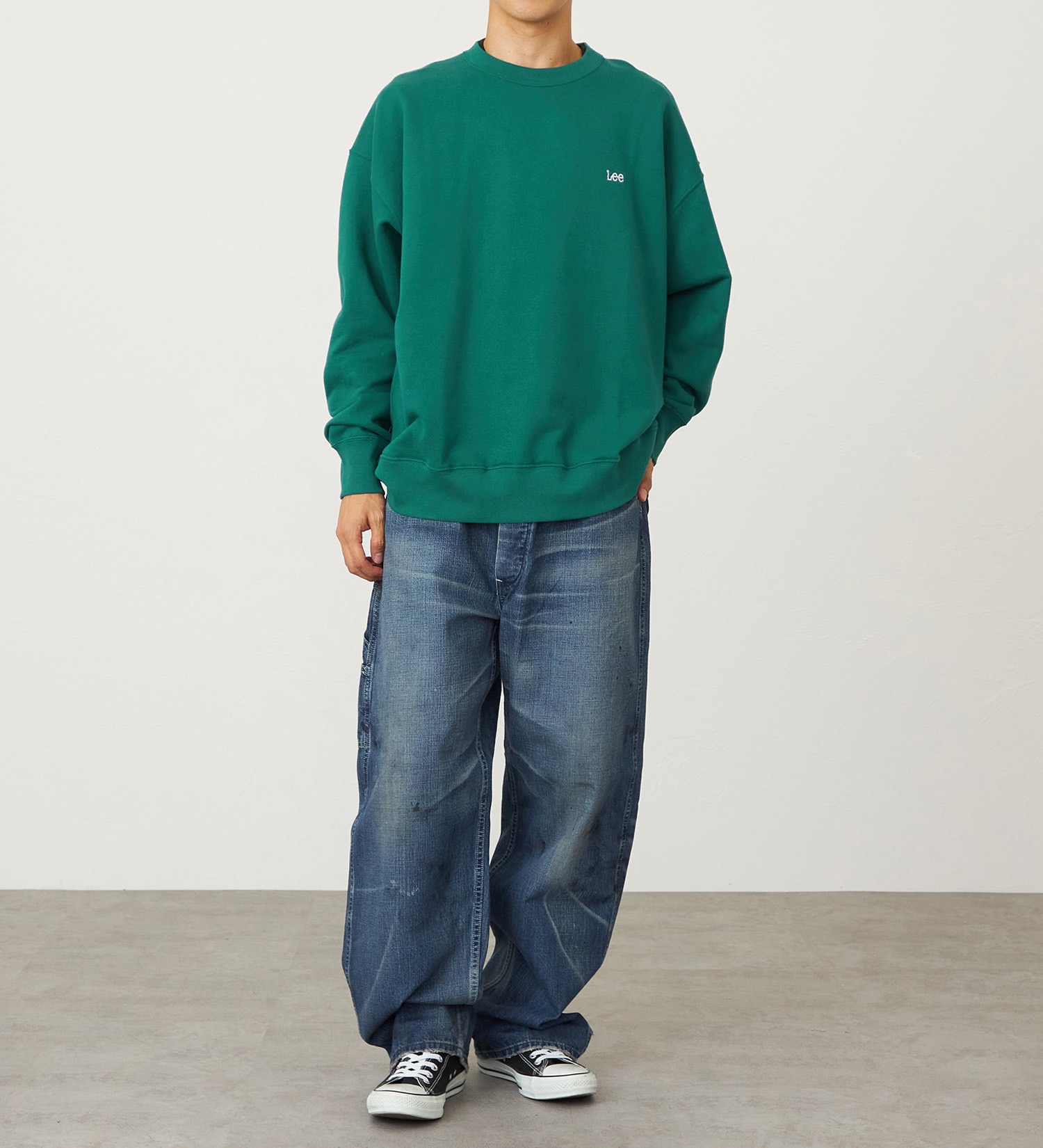 Lee(リー)のバックビッグロゴスウェット【アウトレット店舗・WEB限定】|トップス/スウェット/メンズ|グリーン