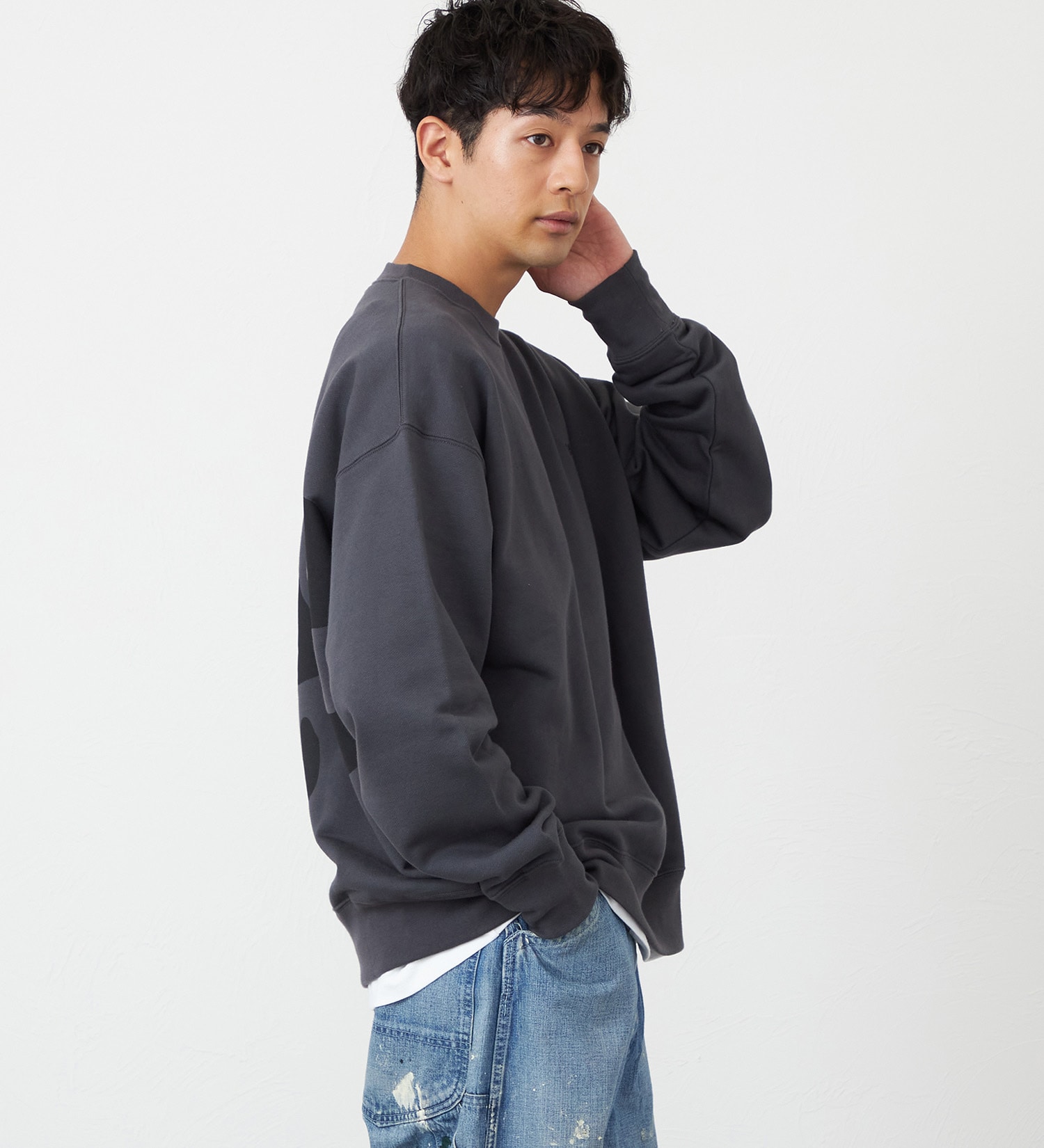 Lee(リー)のバックビッグロゴスウェット【アウトレット店舗・WEB限定】|トップス/スウェット/メンズ|チャコール