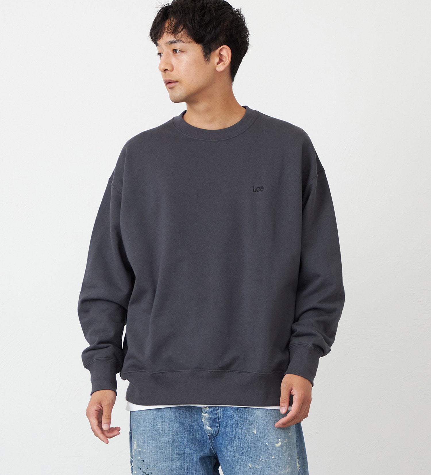 Lee(リー)のバックビッグロゴスウェット【アウトレット店舗・WEB限定】|トップス/スウェット/メンズ|チャコール