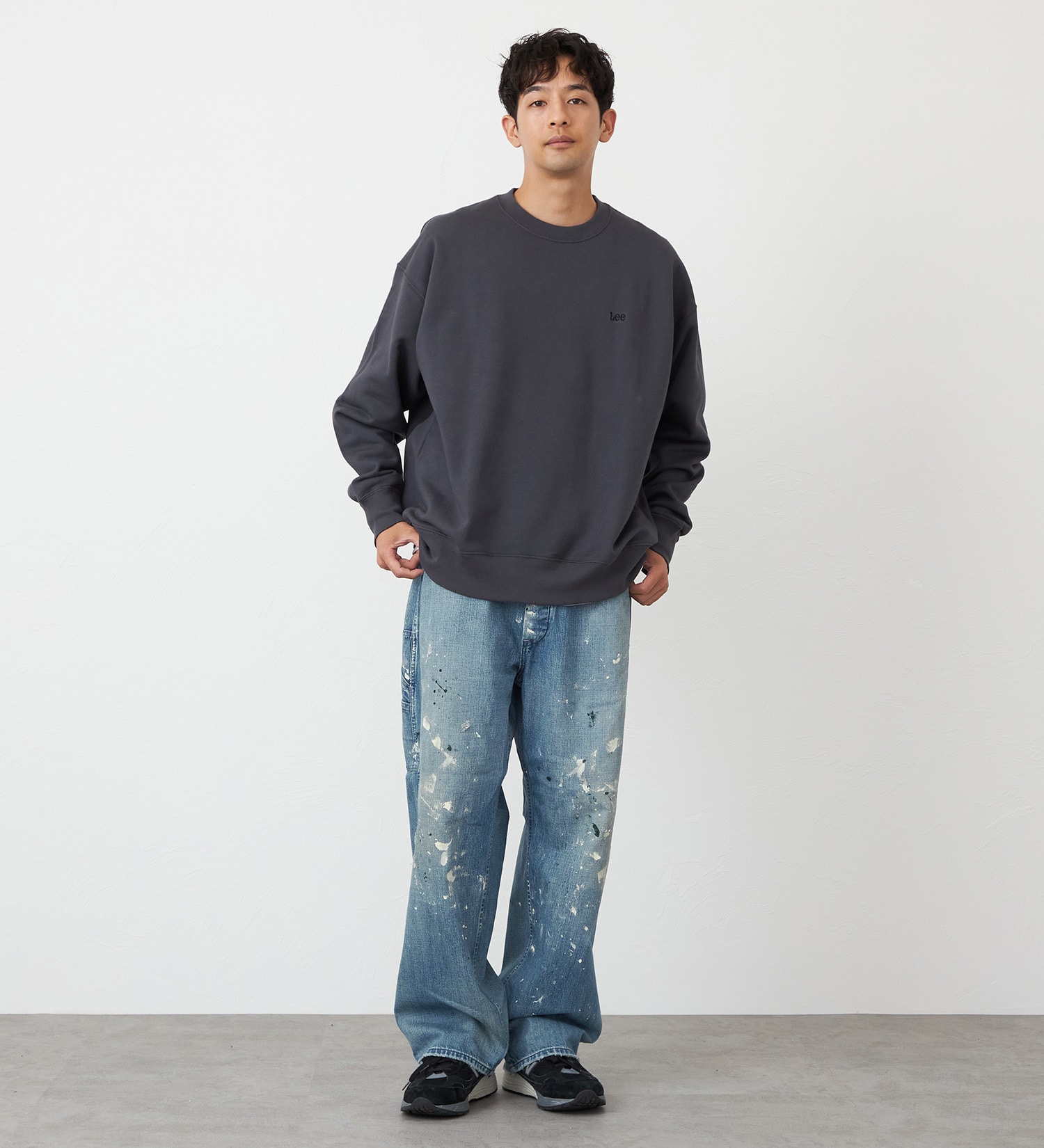 Lee(リー)のバックビッグロゴスウェット【アウトレット店舗・WEB限定】|トップス/スウェット/メンズ|チャコール