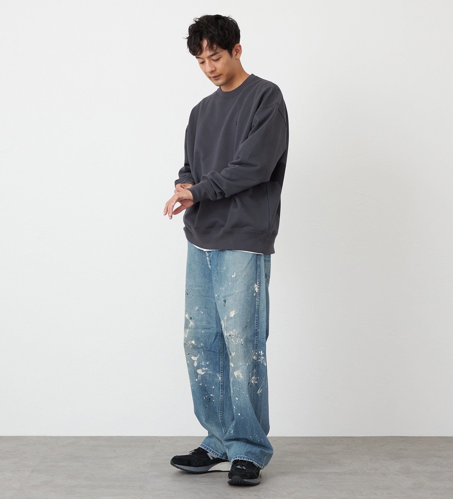 Lee(リー)のバックビッグロゴスウェット【アウトレット店舗・WEB限定】|トップス/スウェット/メンズ|チャコール