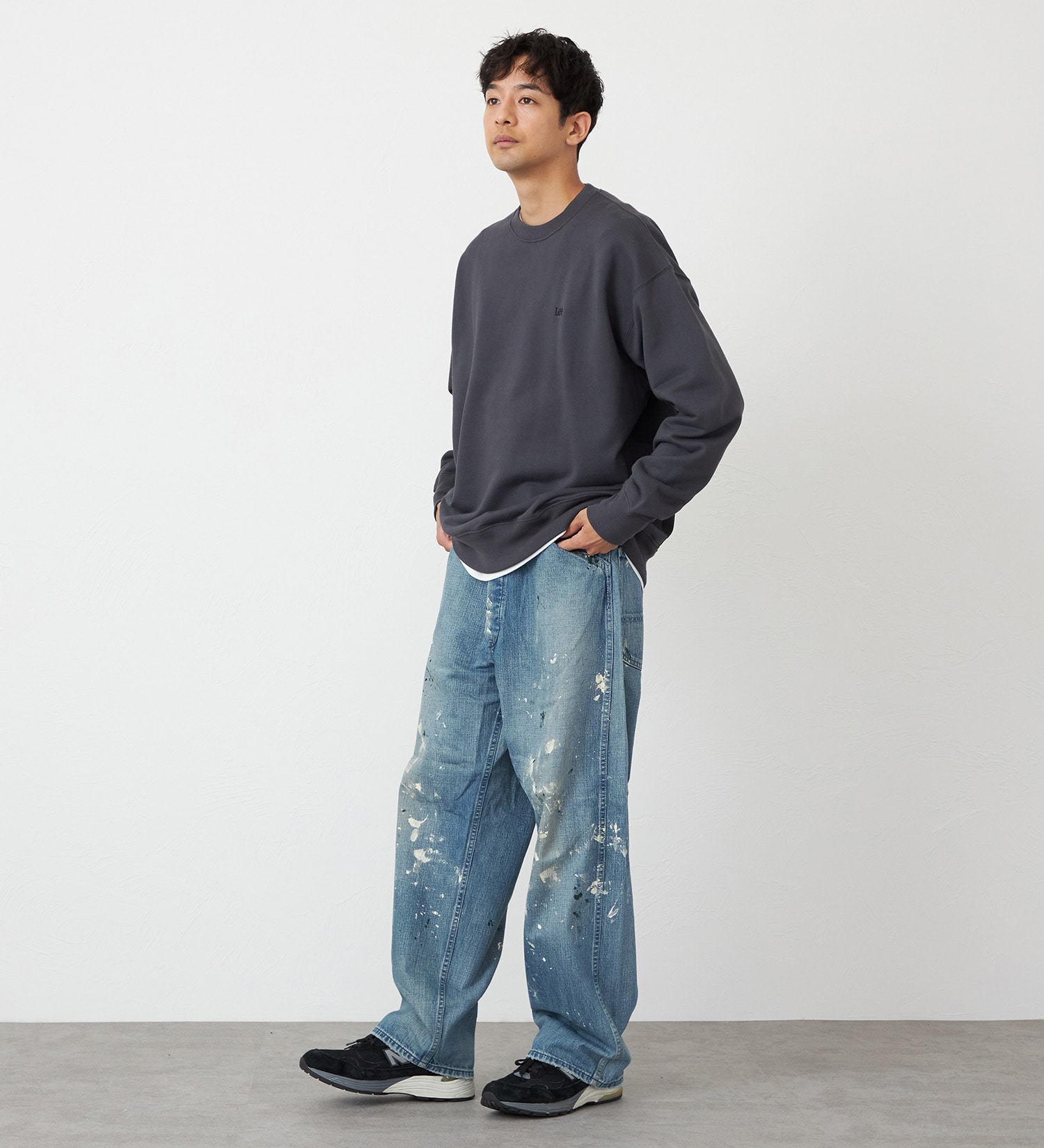 Lee(リー)のバックビッグロゴスウェット【アウトレット店舗・WEB限定】|トップス/スウェット/メンズ|チャコール