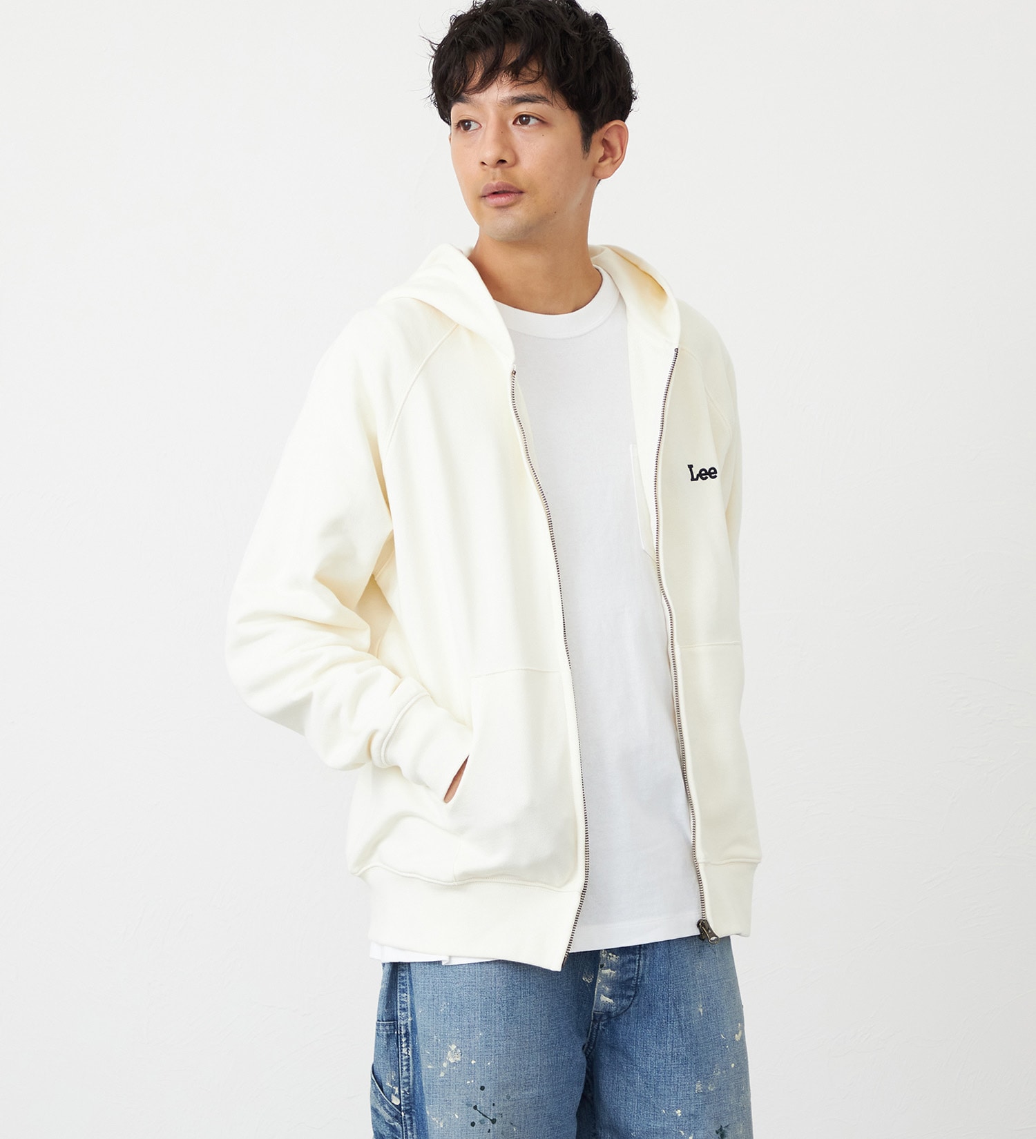 Lee(リー)のジップアップスウェットパーカー【アウトレット店舗・WEB限定】|トップス/パーカー/メンズ|アイボリー