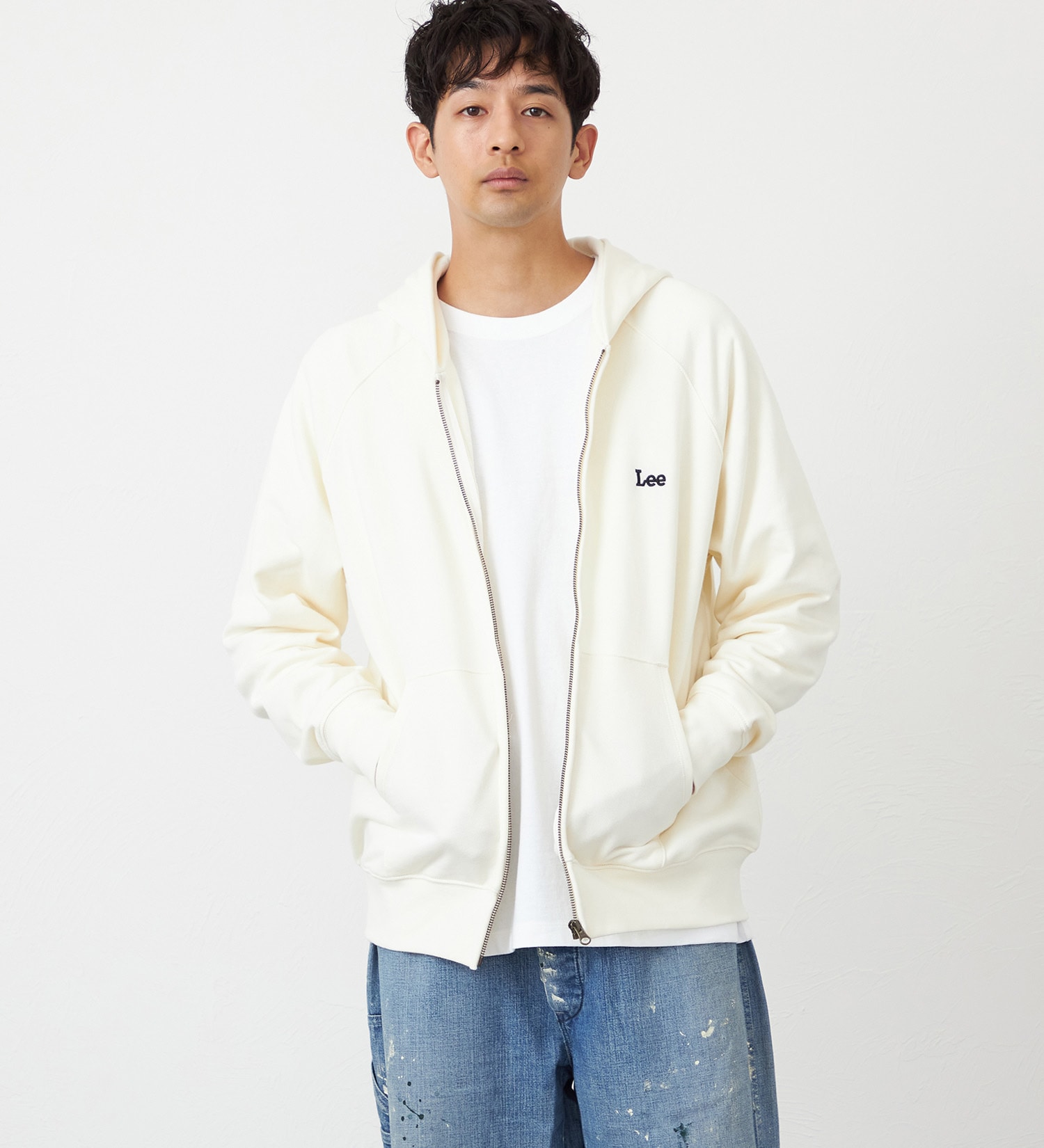 Lee(リー)のジップアップスウェットパーカー【アウトレット店舗・WEB限定】|トップス/パーカー/メンズ|アイボリー