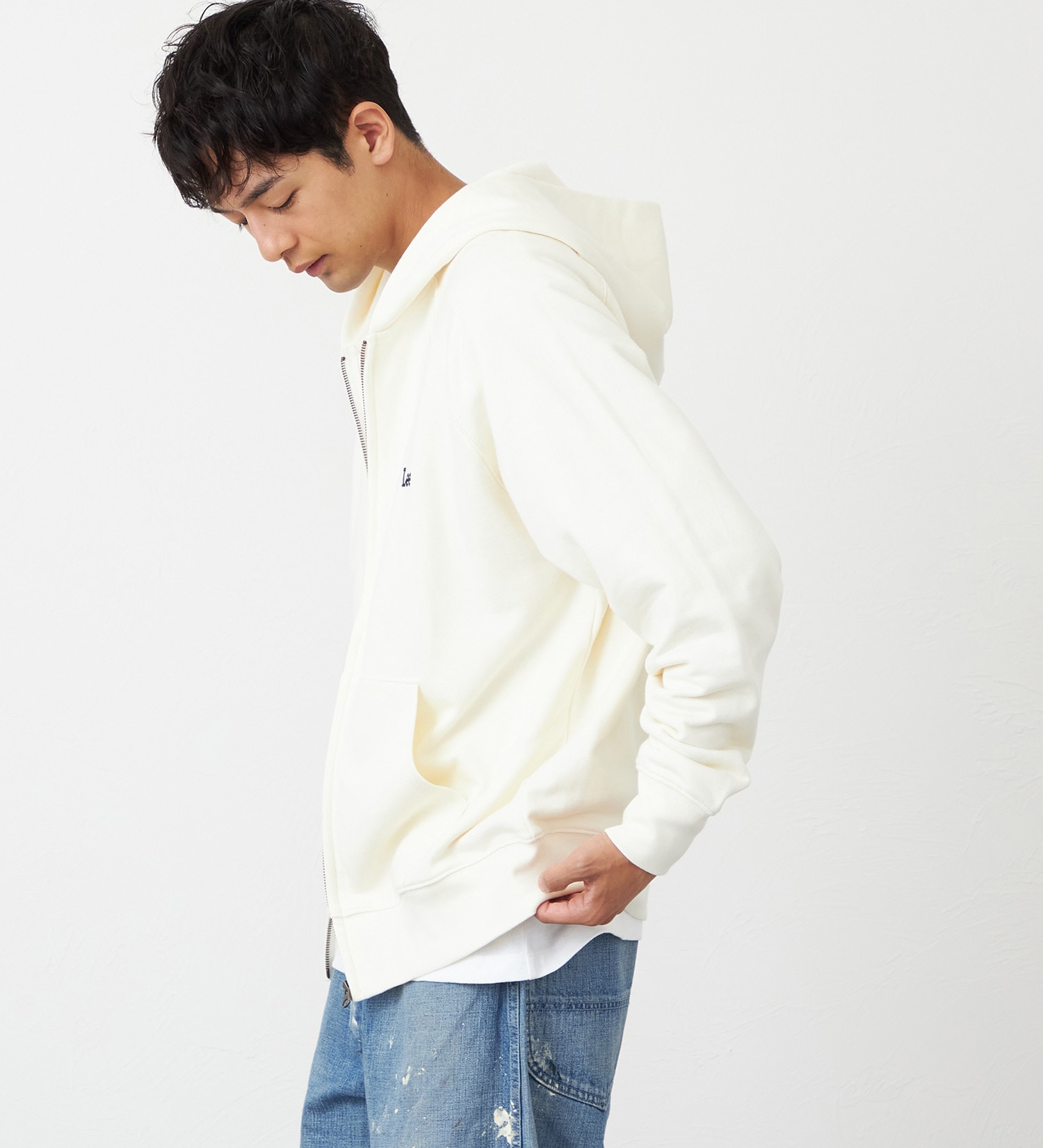 Lee(リー)のジップアップスウェットパーカー【アウトレット店舗・WEB限定】|トップス/パーカー/メンズ|アイボリー