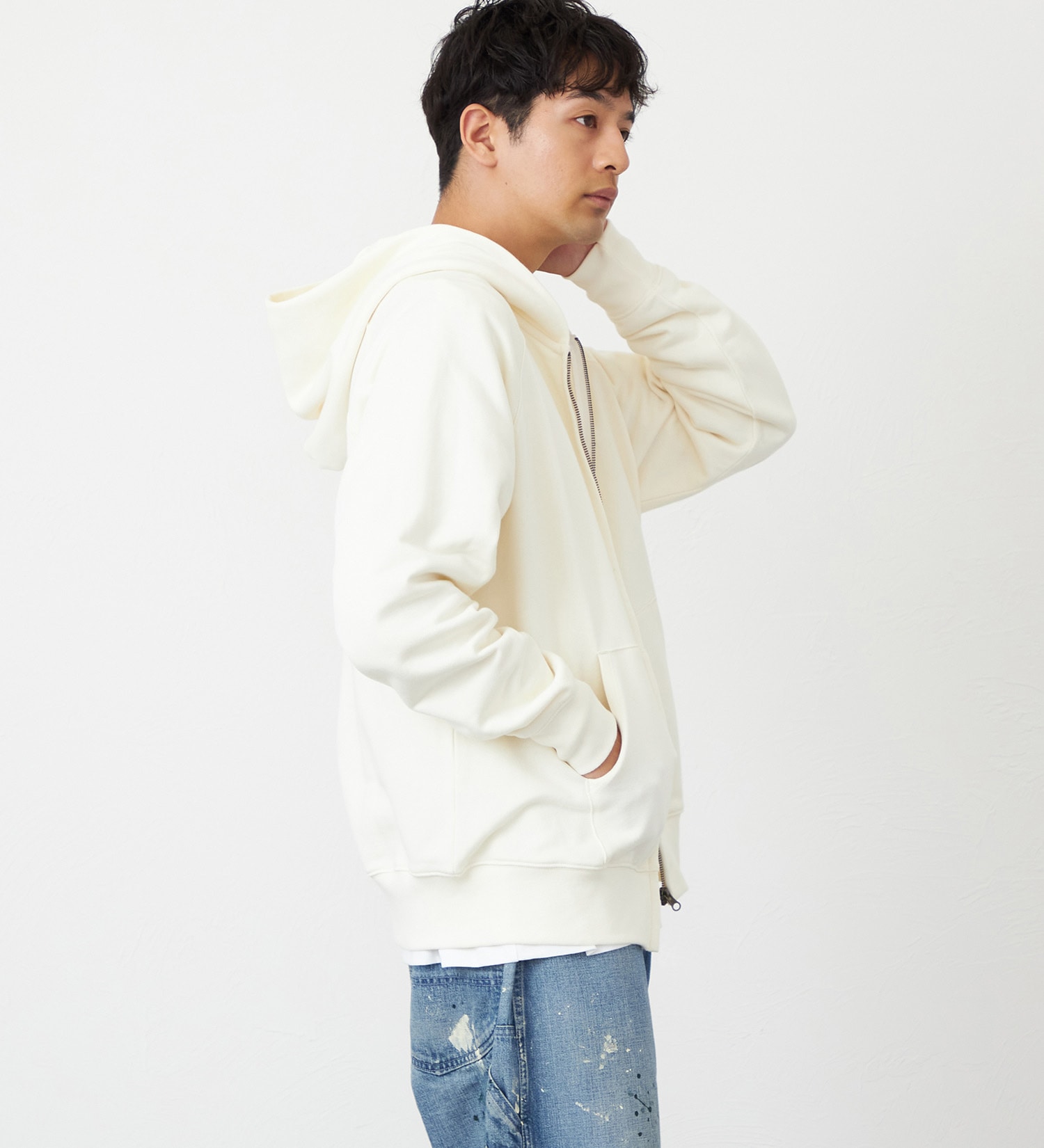 Lee(リー)のジップアップスウェットパーカー【アウトレット店舗・WEB限定】|トップス/パーカー/メンズ|アイボリー
