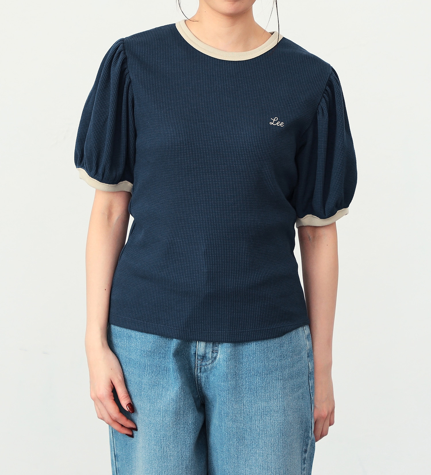 Lee(リー)のパフスリーブTシャツ【アウトレット店舗・WEB限定】|トップス/Tシャツ/カットソー/レディース|ネイビー