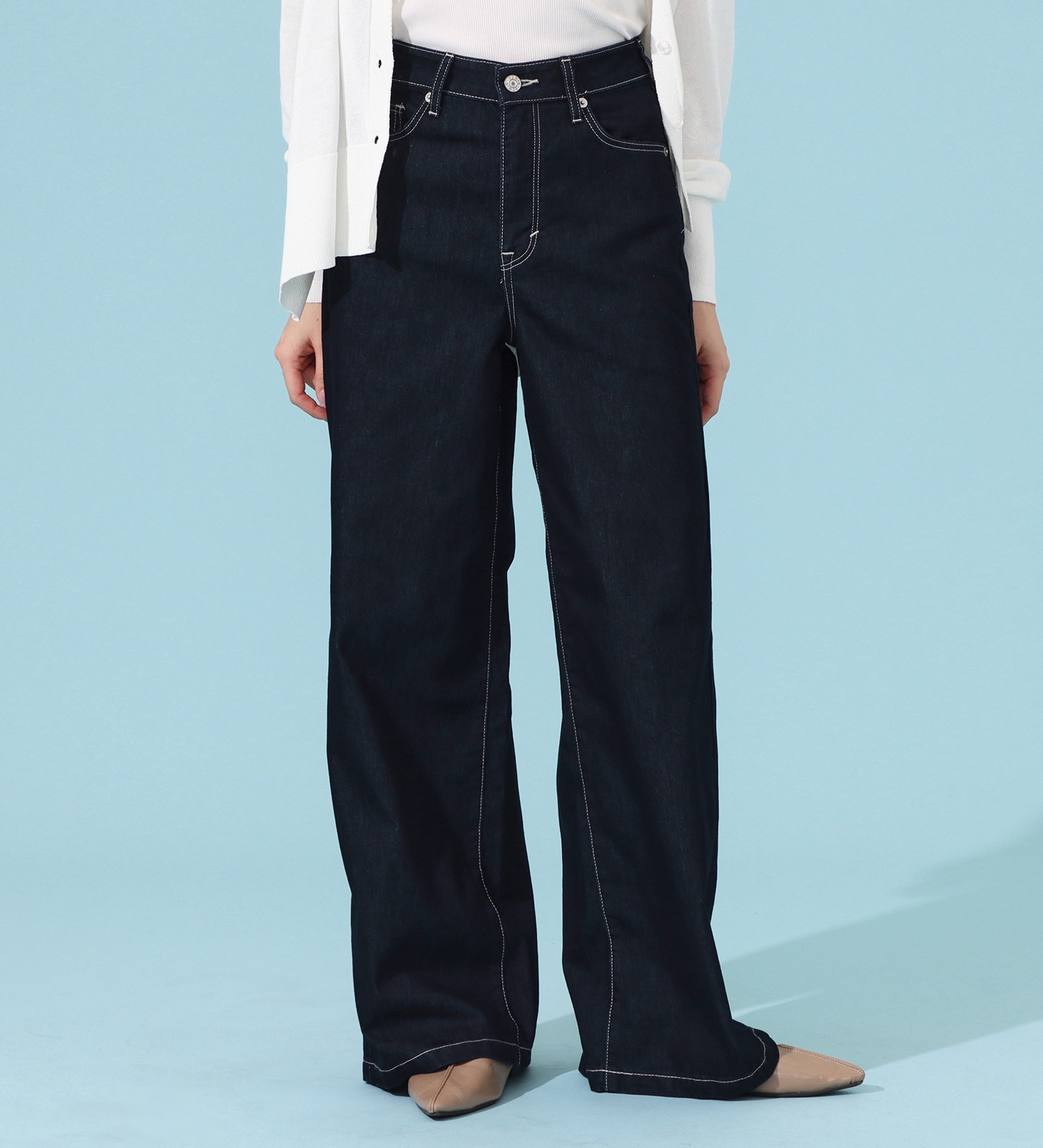 EDWIN(エドウイン)のCOOLサマーワイドデニムパンツ【涼】【アウトレット店舗・WEB限定商品】|パンツ/デニム / ジーンズパンツ/レディース|インディゴブルー