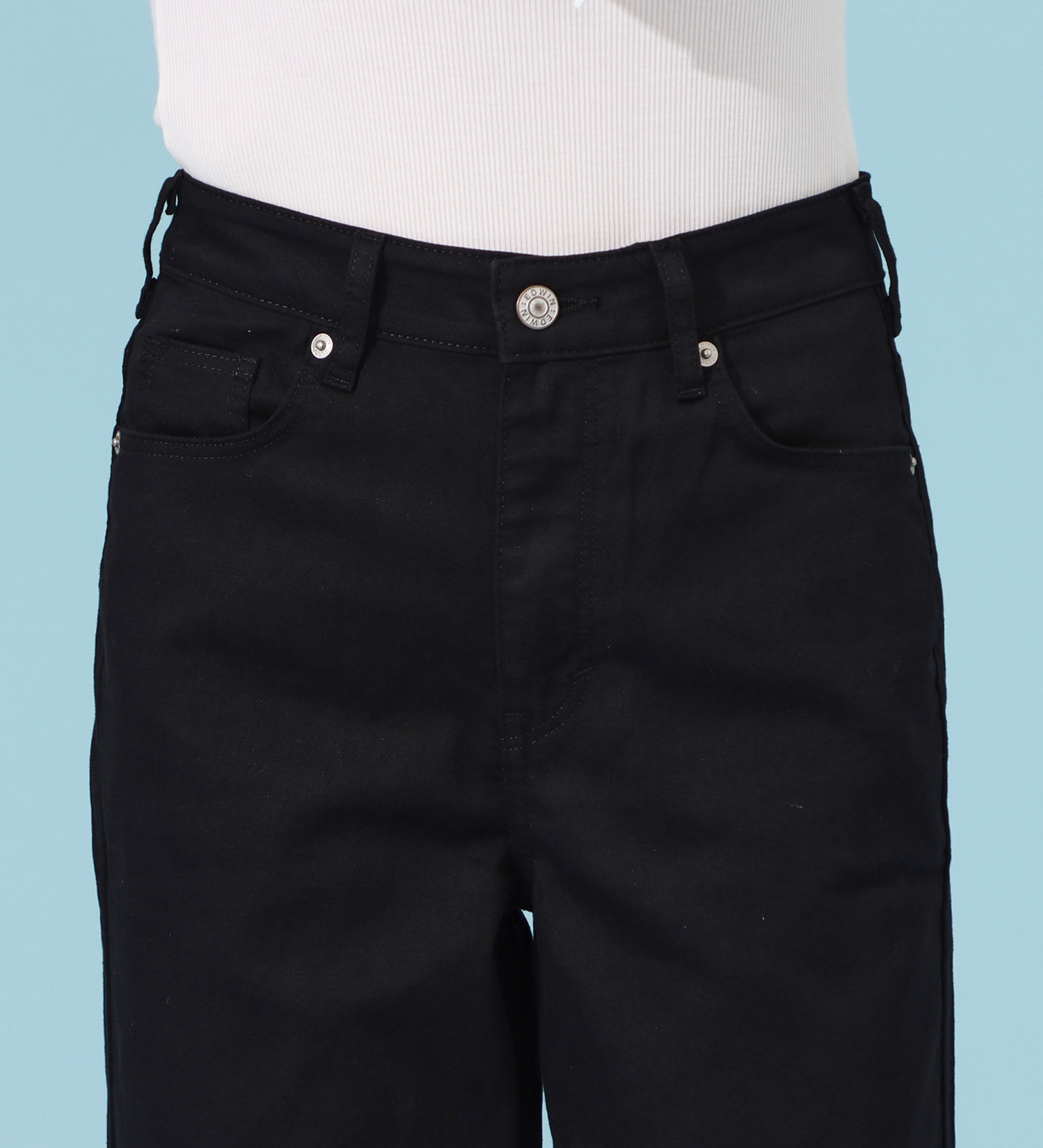 EDWIN(エドウイン)のCOOLサマーワイドデニムパンツ【涼】【アウトレット店舗・WEB限定商品】|パンツ/パンツ/レディース|ブラック