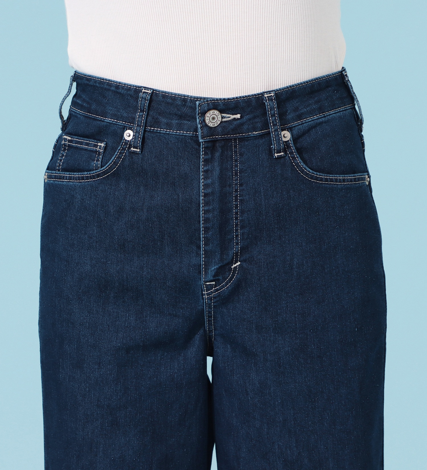 EDWIN(エドウイン)のCOOLサマーワイドデニムパンツ【涼】【アウトレット店舗・WEB限定商品】|パンツ/デニム / ジーンズパンツ/レディース|中色ブルー