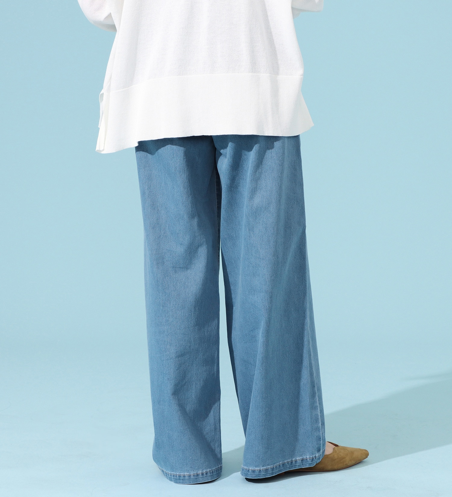 EDWIN(エドウイン)のCOOLサマーワイドデニムパンツ【涼】【アウトレット店舗・WEB限定商品】|パンツ/デニム / ジーンズパンツ/レディース|淡色ブルー