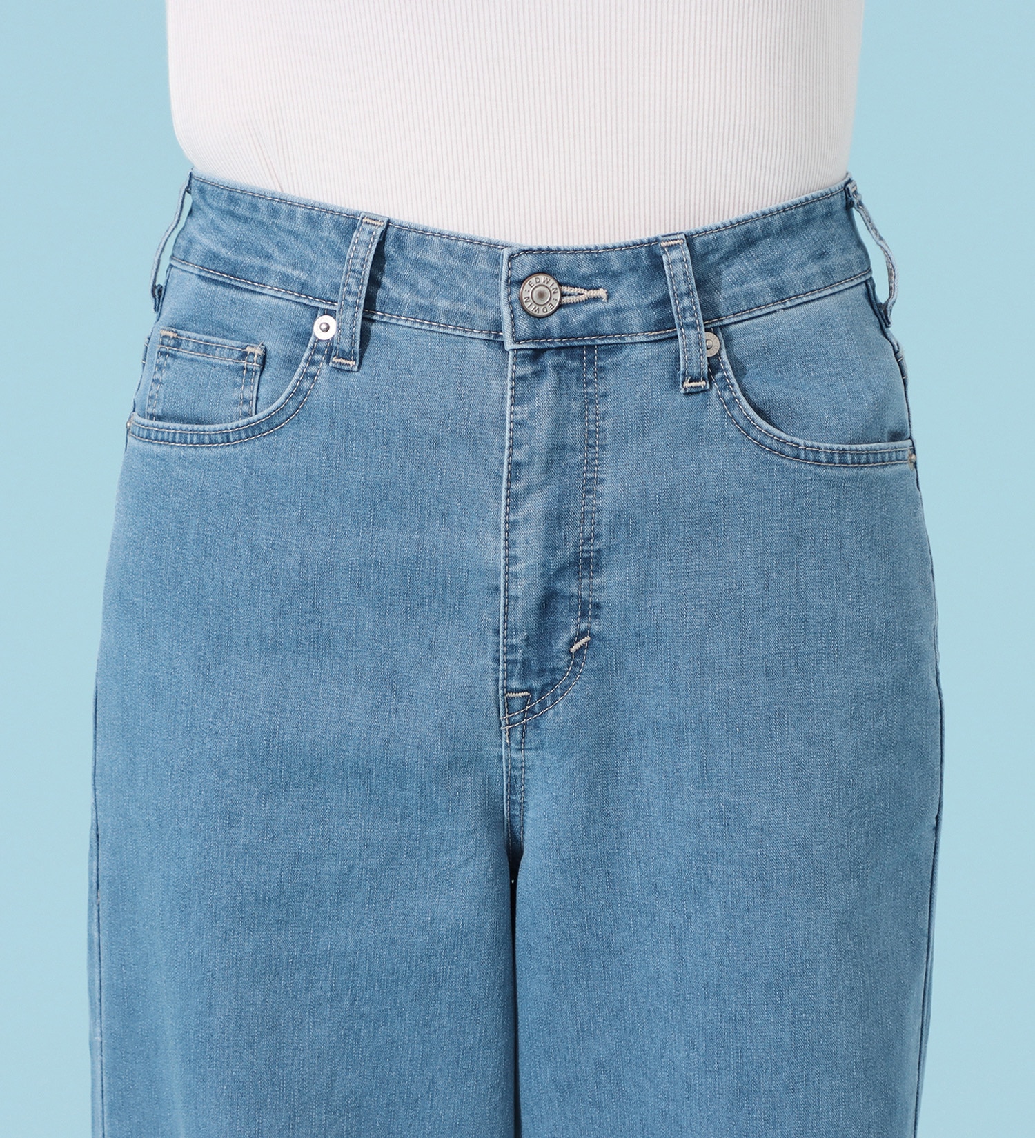 EDWIN(エドウイン)のCOOLサマーワイドデニムパンツ【涼】【アウトレット店舗・WEB限定商品】|パンツ/デニム / ジーンズパンツ/レディース|淡色ブルー