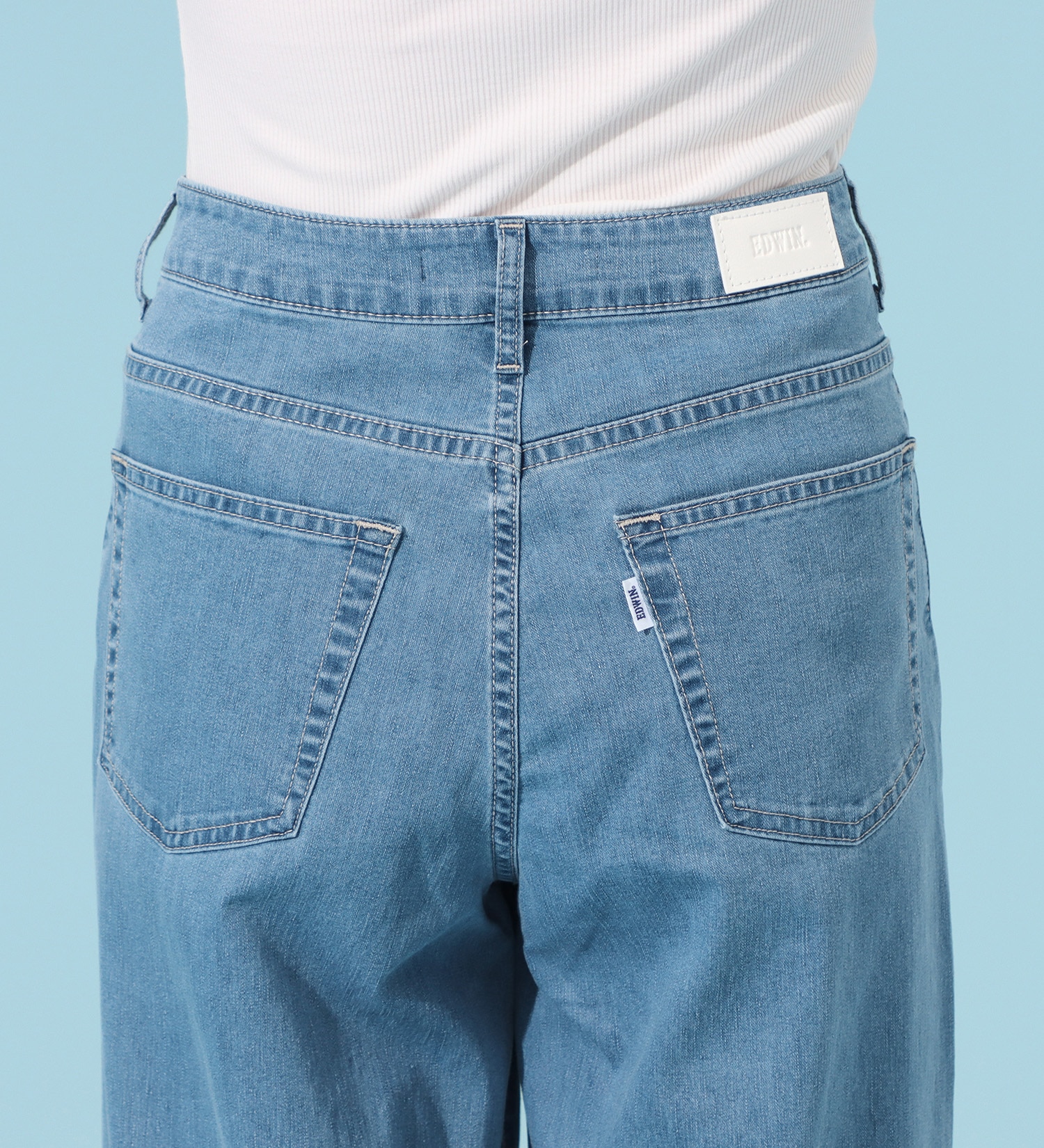 EDWIN(エドウイン)のCOOLサマーワイドデニムパンツ【涼】【アウトレット店舗・WEB限定商品】|パンツ/デニム / ジーンズパンツ/レディース|淡色ブルー