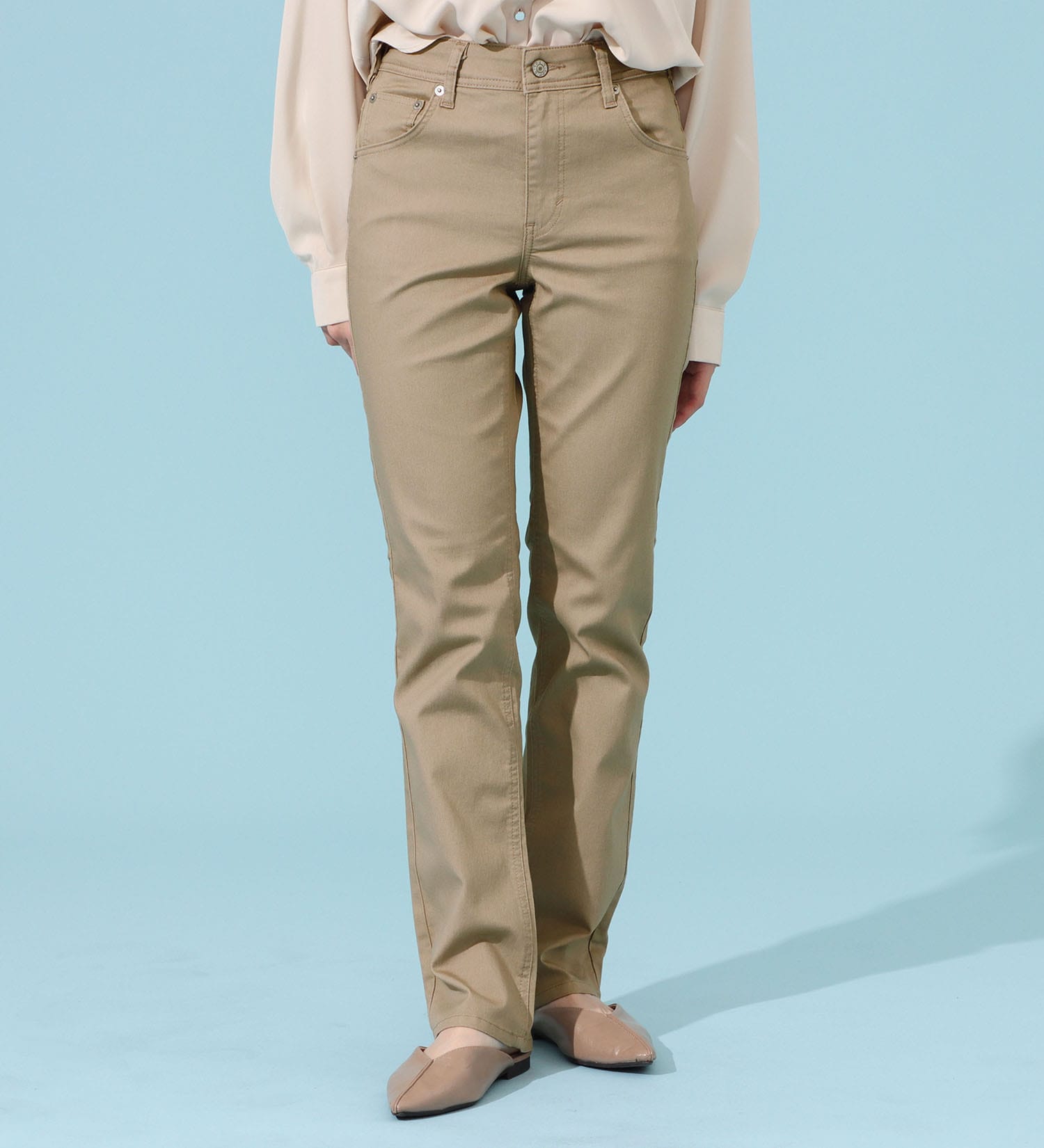 EDWIN(エドウイン)のCOOLサマーストレートデニムパンツ【涼】【アウトレット店舗・WEB限定商品】|パンツ/パンツ/レディース|ベージュ