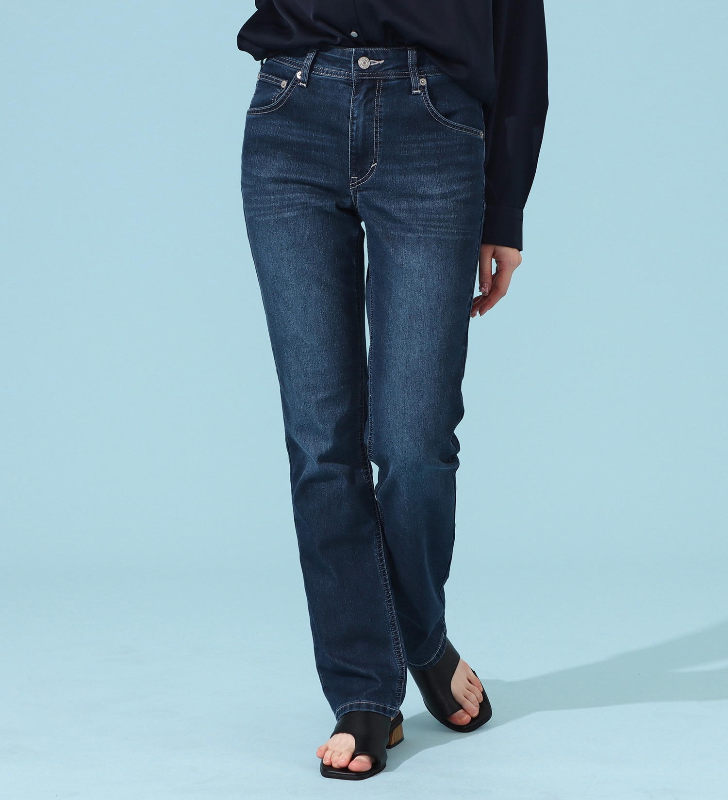 EDWIN(エドウイン)のCOOLサマーストレートデニムパンツ【涼】【アウトレット店舗・WEB限定商品】|パンツ/デニム / ジーンズパンツ/レディース|濃色ブルー