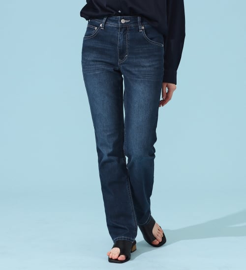 EDWIN(エドウイン)のCOOLサマーストレートデニムパンツ【涼】【アウトレット店舗・WEB限定商品】|パンツ/デニム / ジーンズパンツ/レディース|濃色ブルー