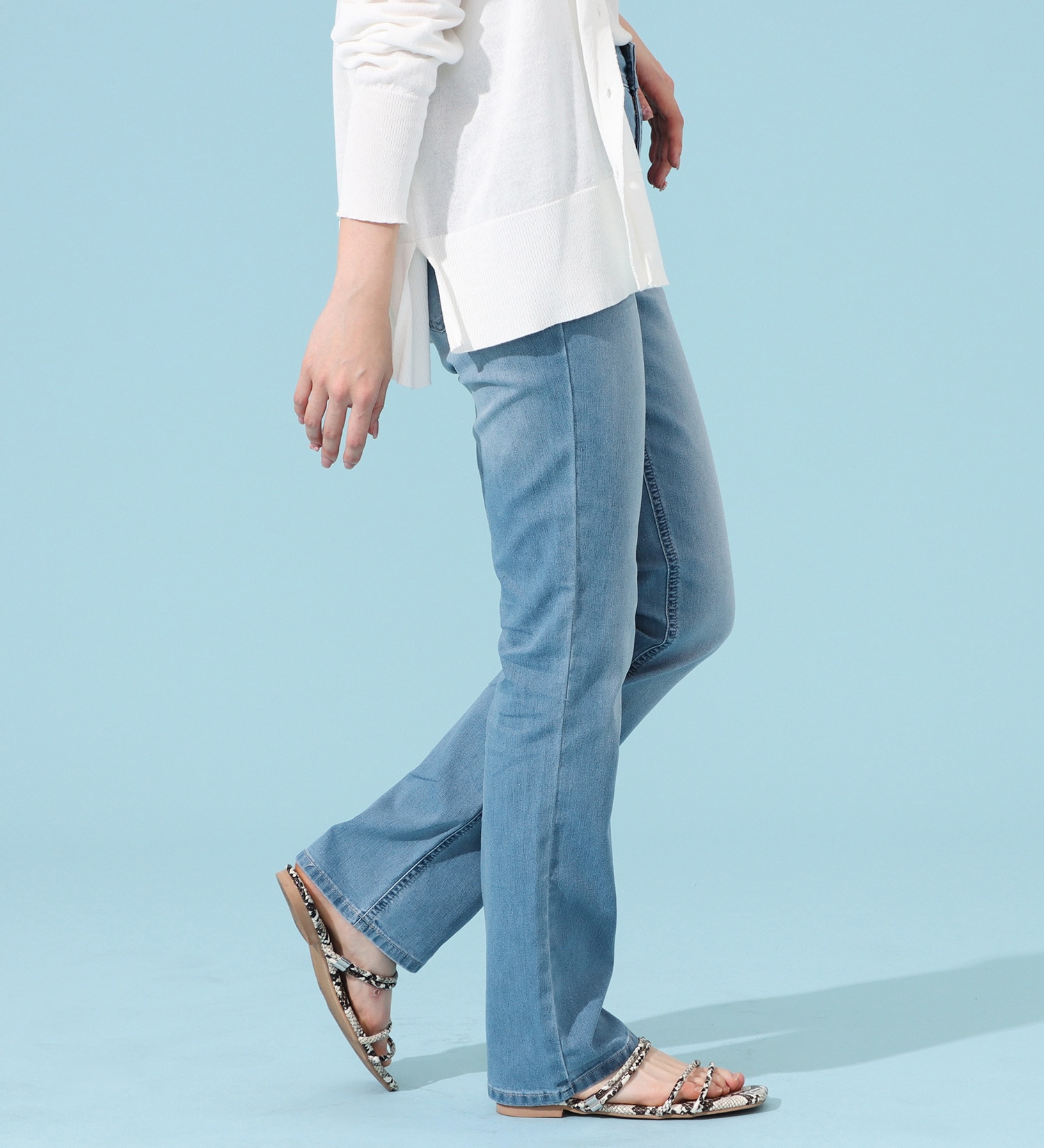 EDWIN(エドウイン)のCOOLサマーストレートデニムパンツ【涼】【アウトレット店舗・WEB限定商品】|パンツ/デニム / ジーンズパンツ/レディース|淡色ブルー