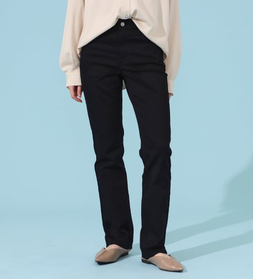 EDWIN(エドウイン)のCOOLサマーストレートデニムパンツ【涼】【アウトレット店舗・WEB限定商品】|パンツ/パンツ/レディース|ブラック