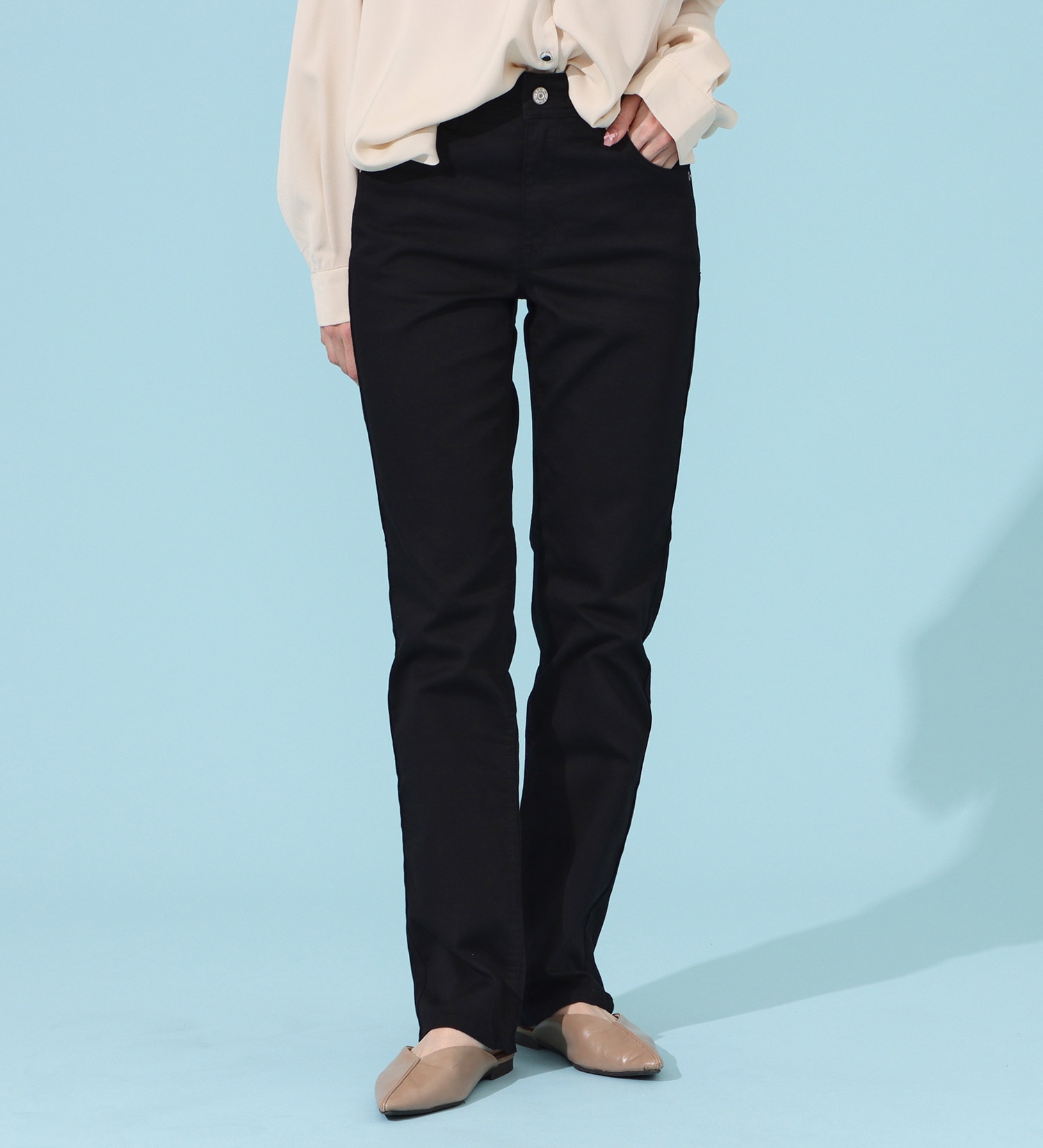 EDWIN(エドウイン)のCOOLサマーストレートデニムパンツ【涼】【アウトレット店舗・WEB限定商品】|パンツ/パンツ/レディース|ブラック