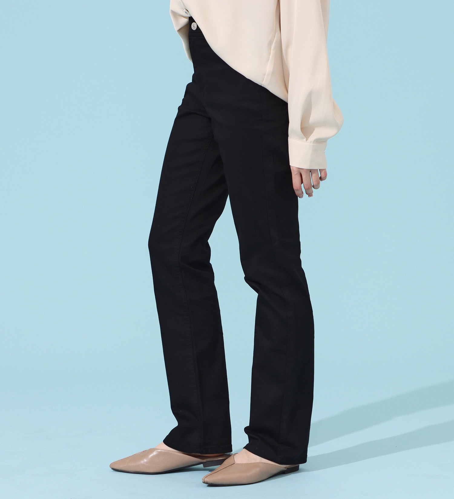 EDWIN(エドウイン)のCOOLサマーストレートデニムパンツ【涼】【アウトレット店舗・WEB限定商品】|パンツ/パンツ/レディース|ブラック