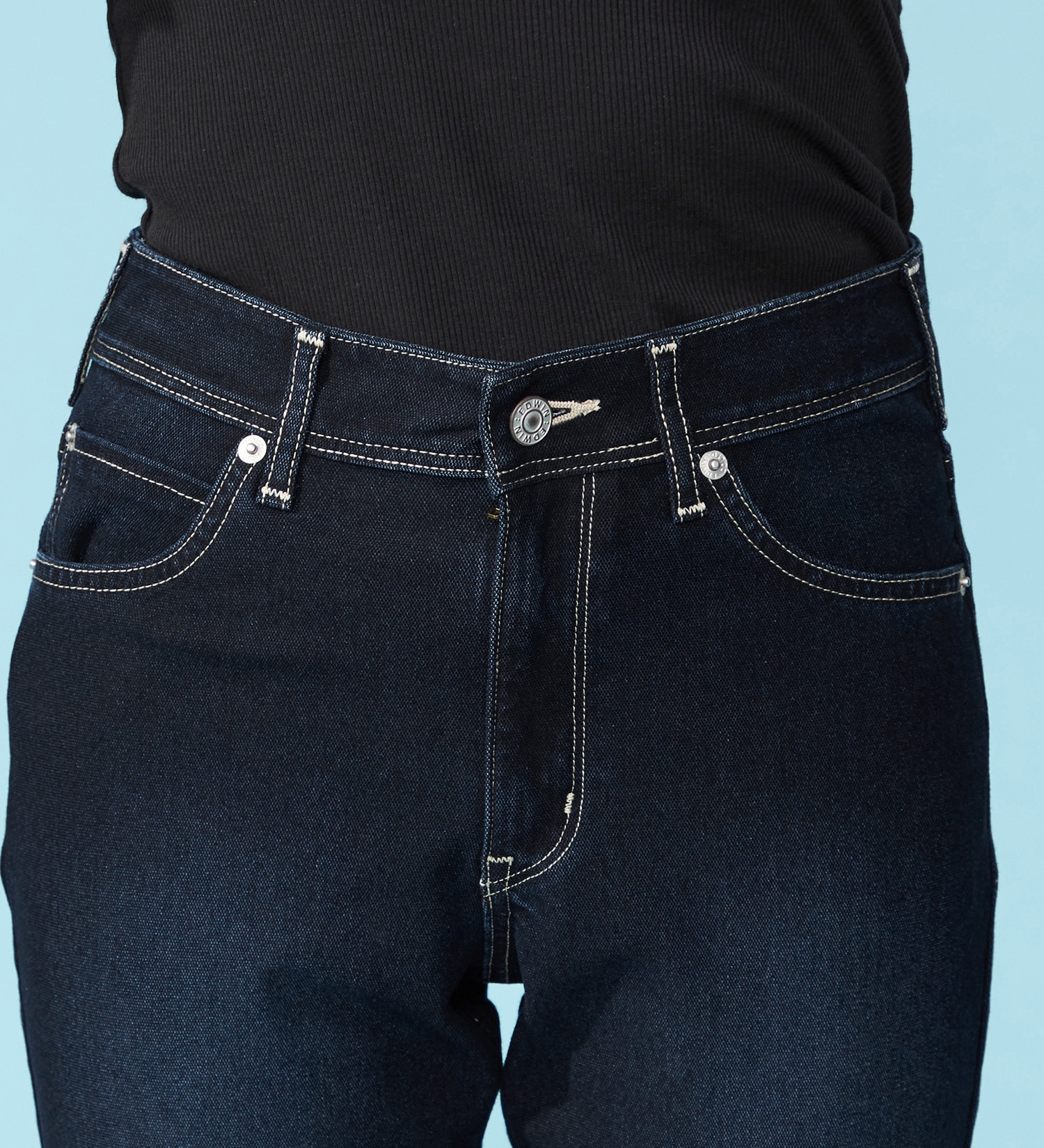 EDWIN(エドウイン)の【涼】COOL テーパードデニムパンツ【アウトレット店舗・WEB限定】|パンツ/パンツ/レディース|濃色ブルー