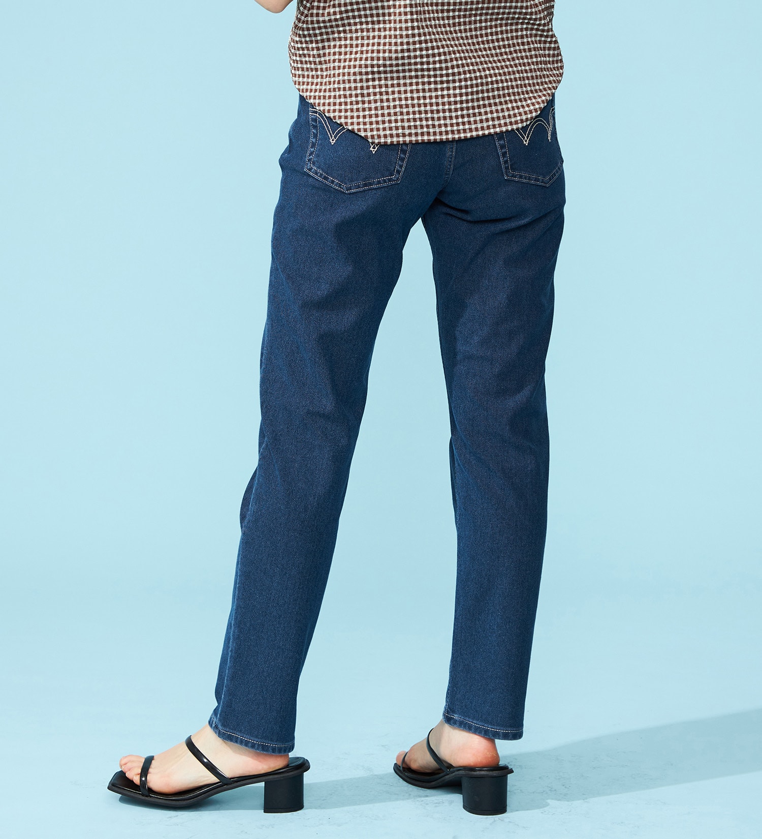 EDWIN(エドウイン)の【試着対象】【涼】COOL テーパードデニムパンツ【アウトレット店舗・WEB限定】|パンツ/パンツ/レディース|中色ブルー