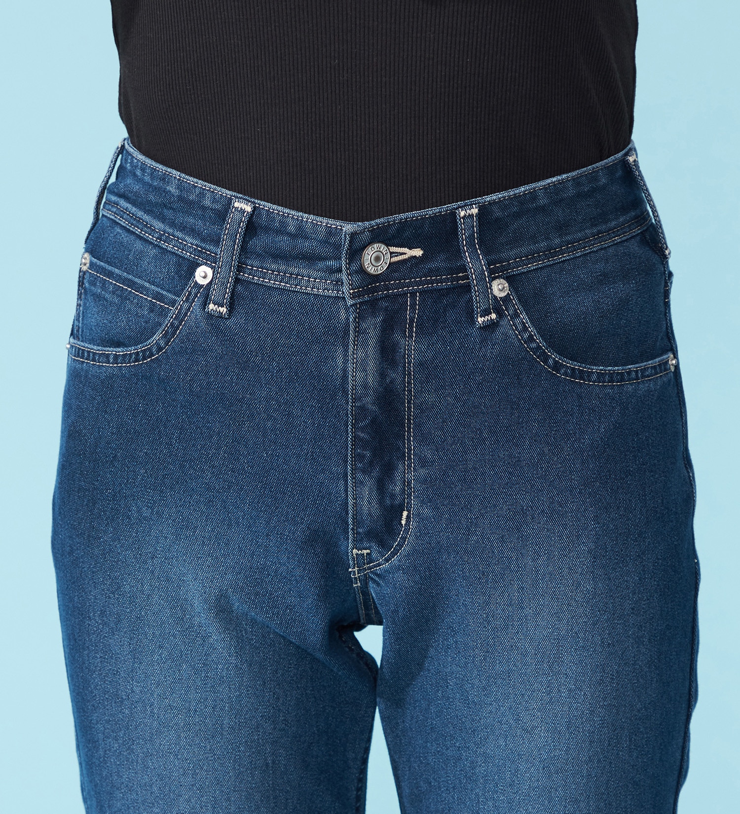 EDWIN(エドウイン)の【試着対象】【涼】COOL テーパードデニムパンツ【アウトレット店舗・WEB限定】|パンツ/パンツ/レディース|中色ブルー