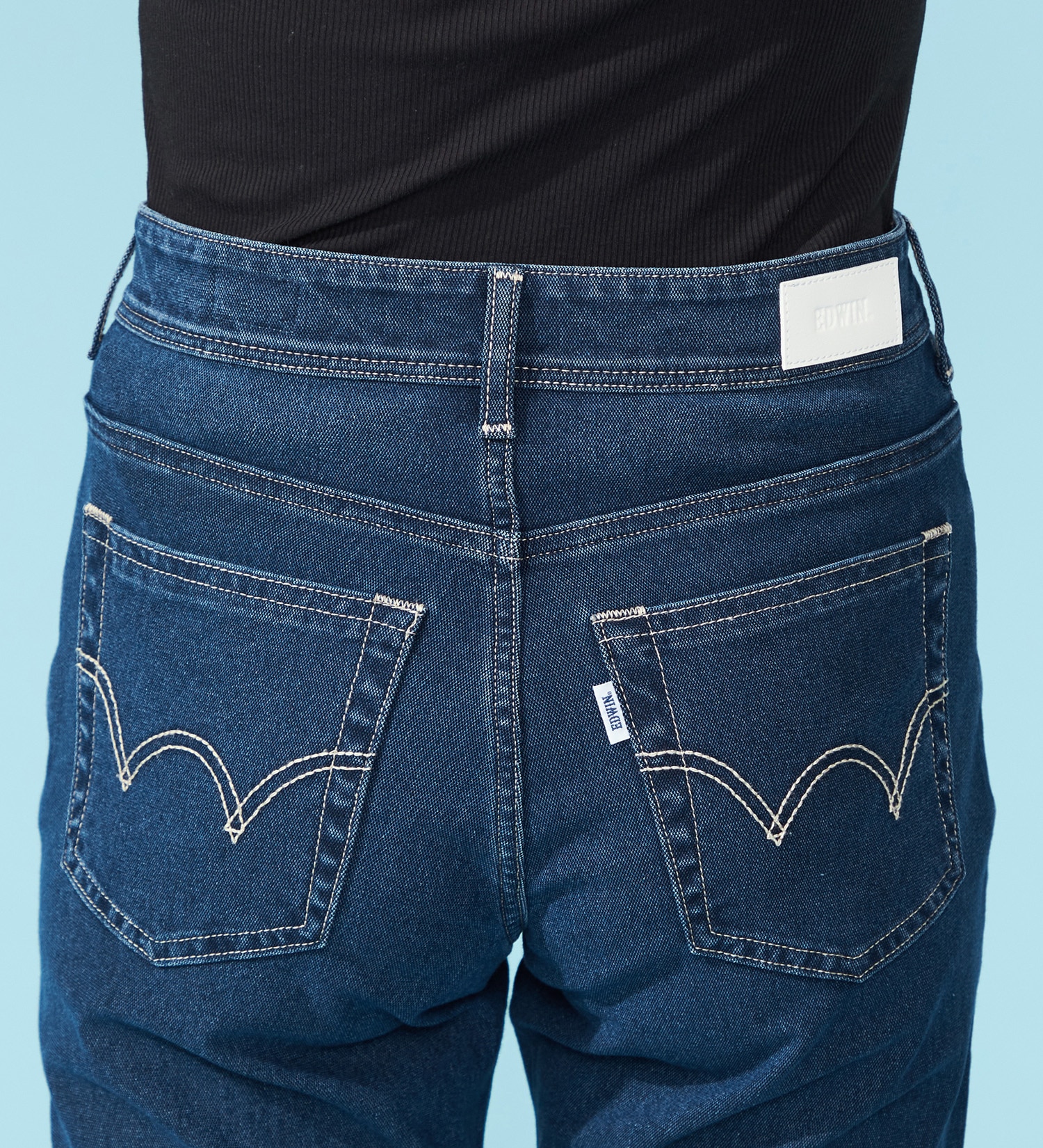 EDWIN(エドウイン)の【試着対象】【涼】COOL テーパードデニムパンツ【アウトレット店舗・WEB限定】|パンツ/パンツ/レディース|中色ブルー