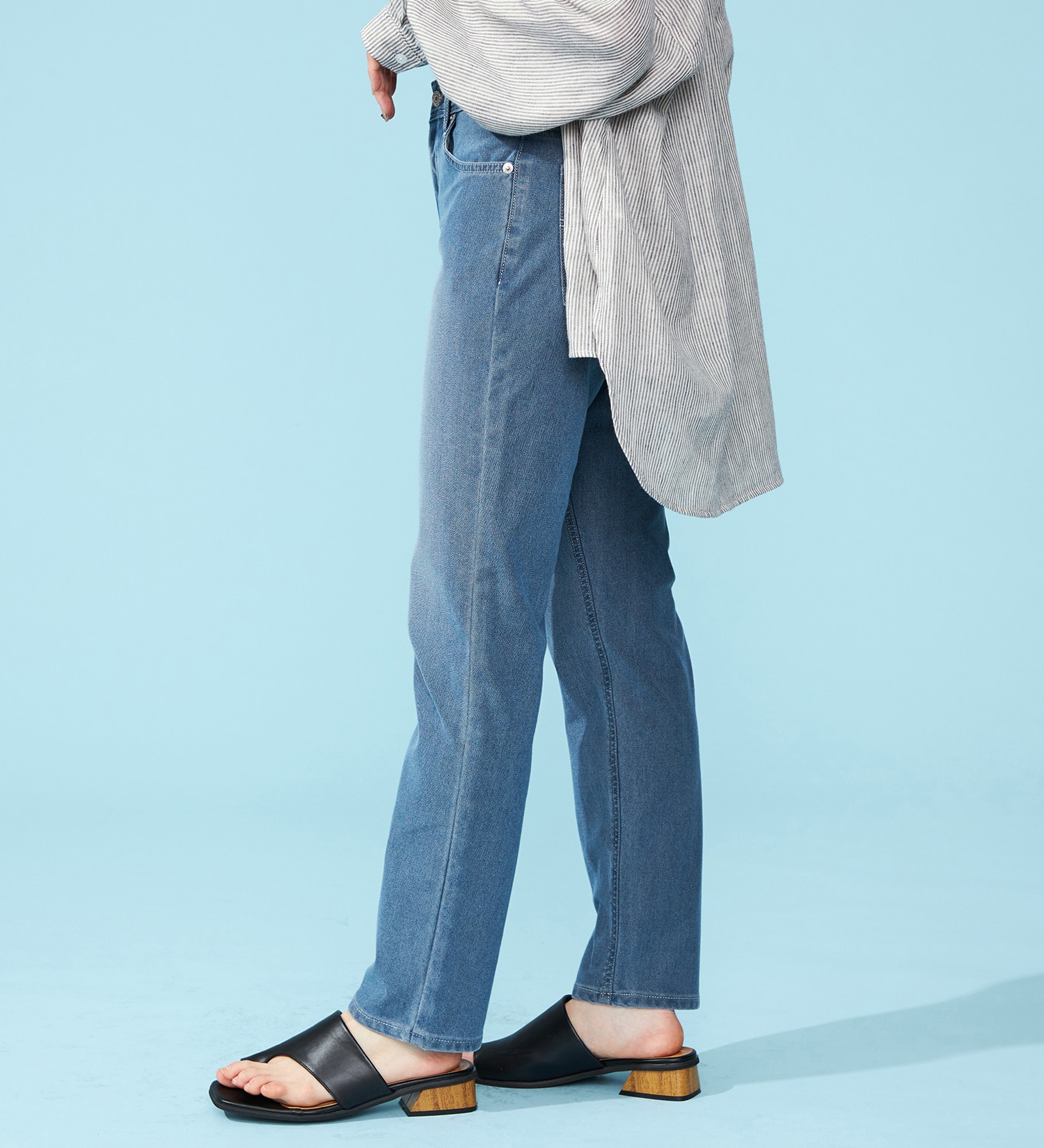 EDWIN(エドウイン)の【試着対象】【涼】COOL テーパードデニムパンツ【アウトレット店舗・WEB限定】|パンツ/パンツ/レディース|淡色ブルー