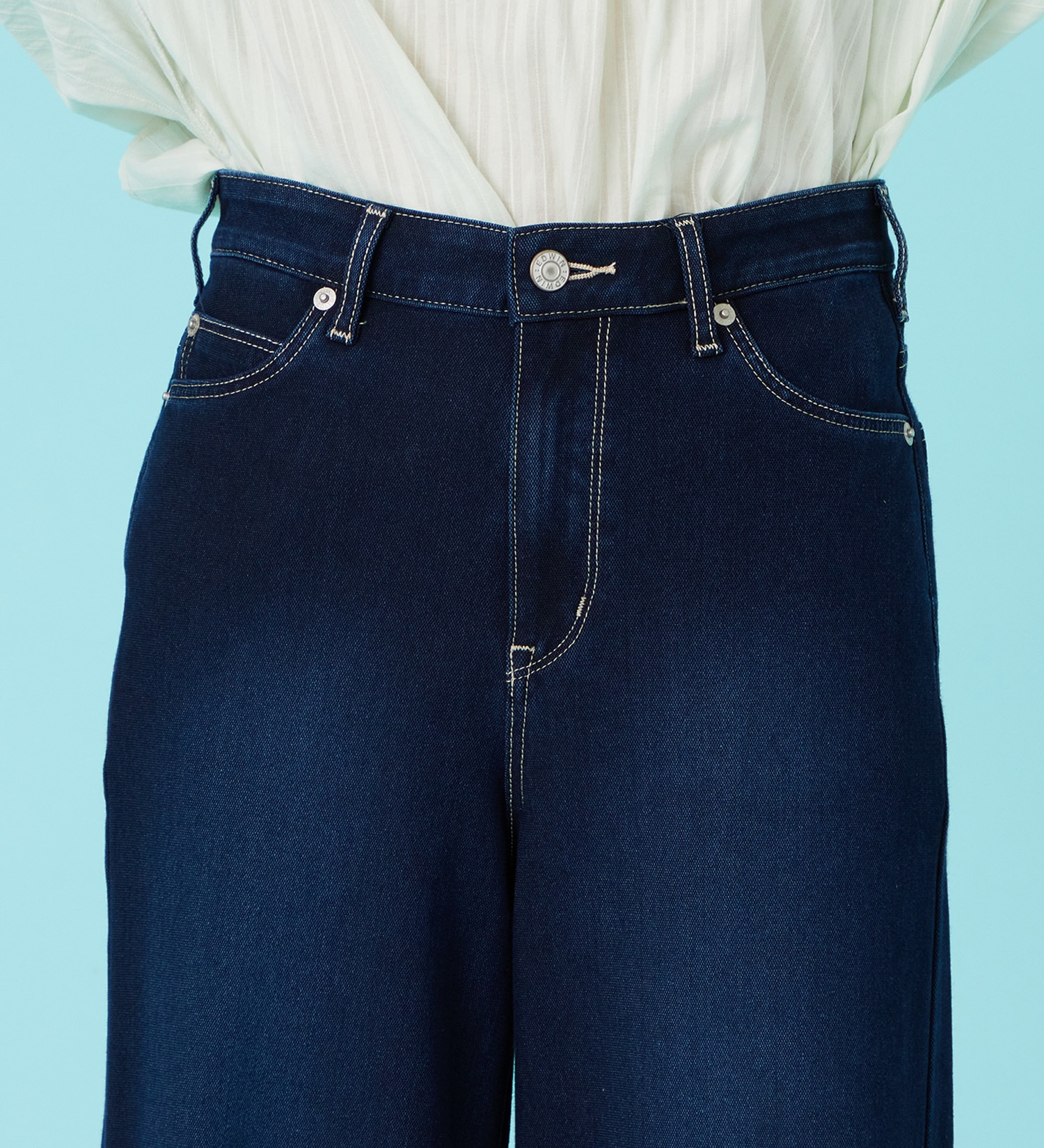 EDWIN(エドウイン)のCOOL サマーニット ワイドデニムパンツ【涼】【アウトレット店舗・WEB限定商品】|パンツ/デニム / ジーンズパンツ/レディース|濃色ブルー