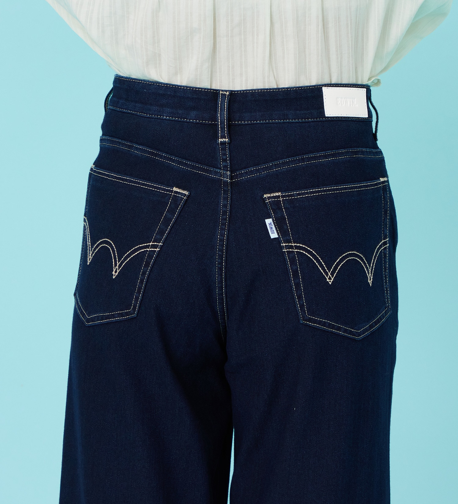 EDWIN(エドウイン)のCOOL サマーニット ワイドデニムパンツ【涼】【アウトレット店舗・WEB限定商品】|パンツ/デニム / ジーンズパンツ/レディース|濃色ブルー